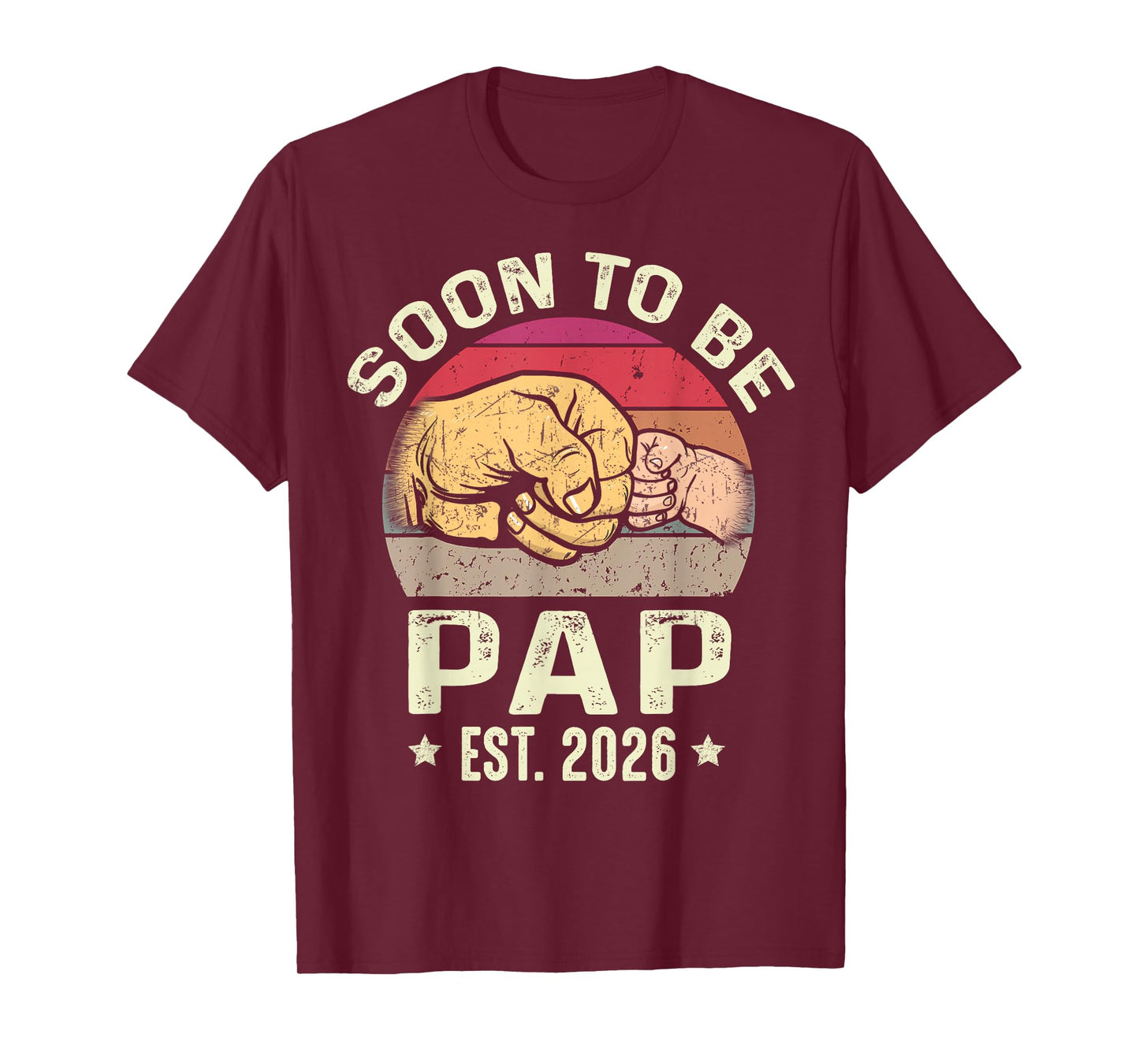 Soon to Be Pap Est 2026 for New Papa Funny Fathers Day T-Shirt