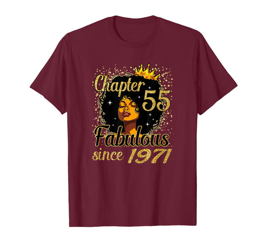 Chapter 55 Fabulous Since 1971 55th Birthday for Girls Women T-Shirt
