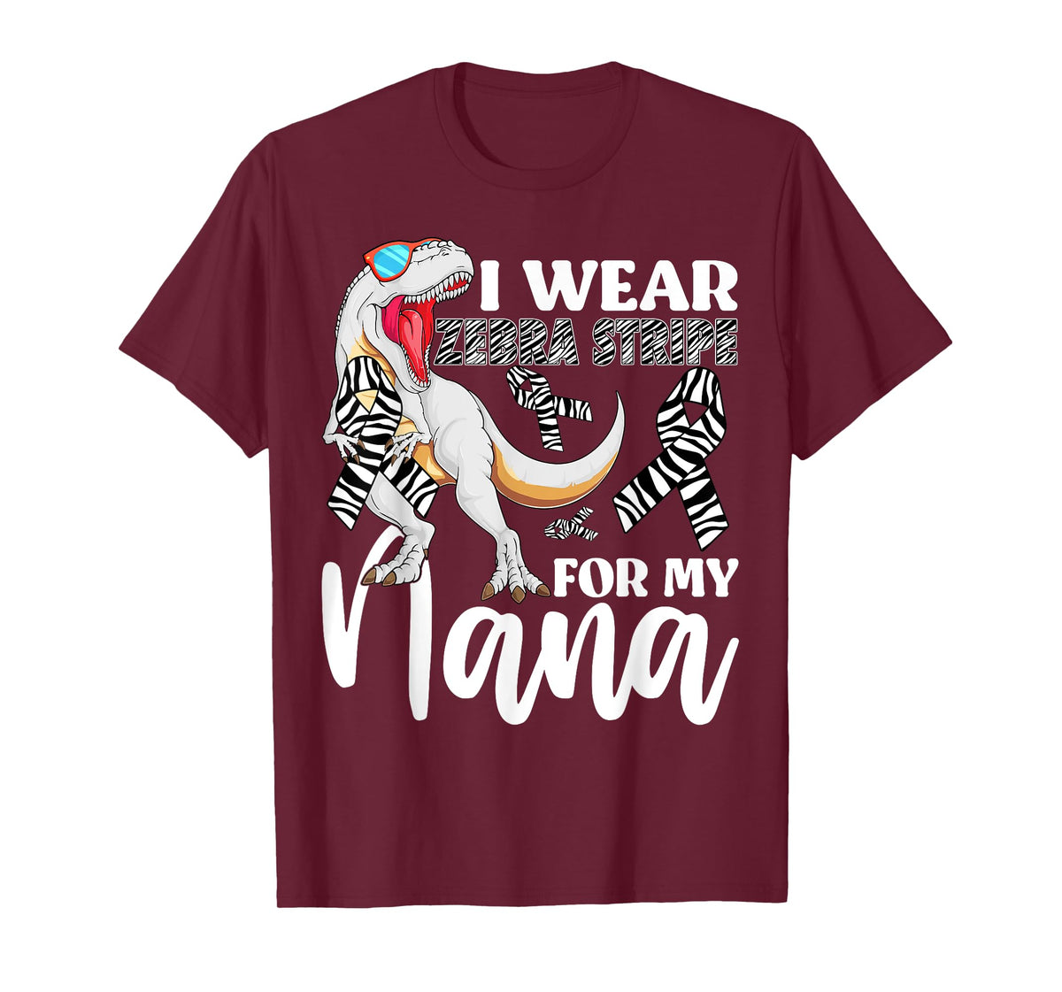 I Wear Zebra Stripe For My Nana Carcinoid Cancer Awareness T-Shirt
