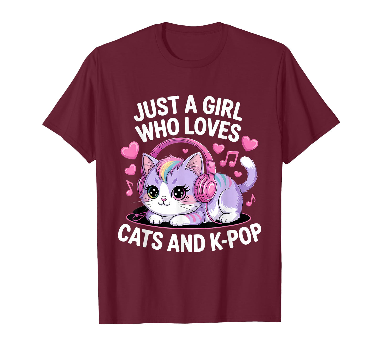 Just A Girl Who Loves Cats and K-Pop Girl K Pop Kawaii Kpop T-Shirt