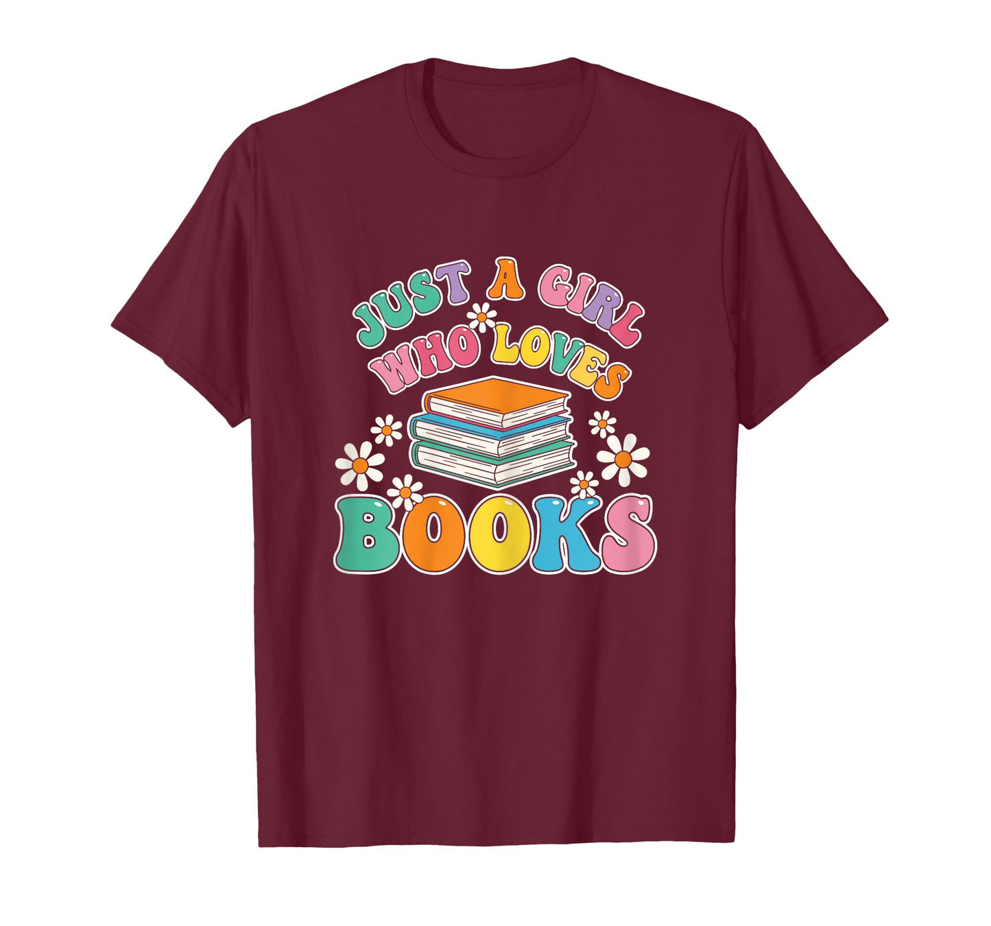 Just a Girl Who Loves Books Pajamas Shirt Reading Book Lover T-Shirt