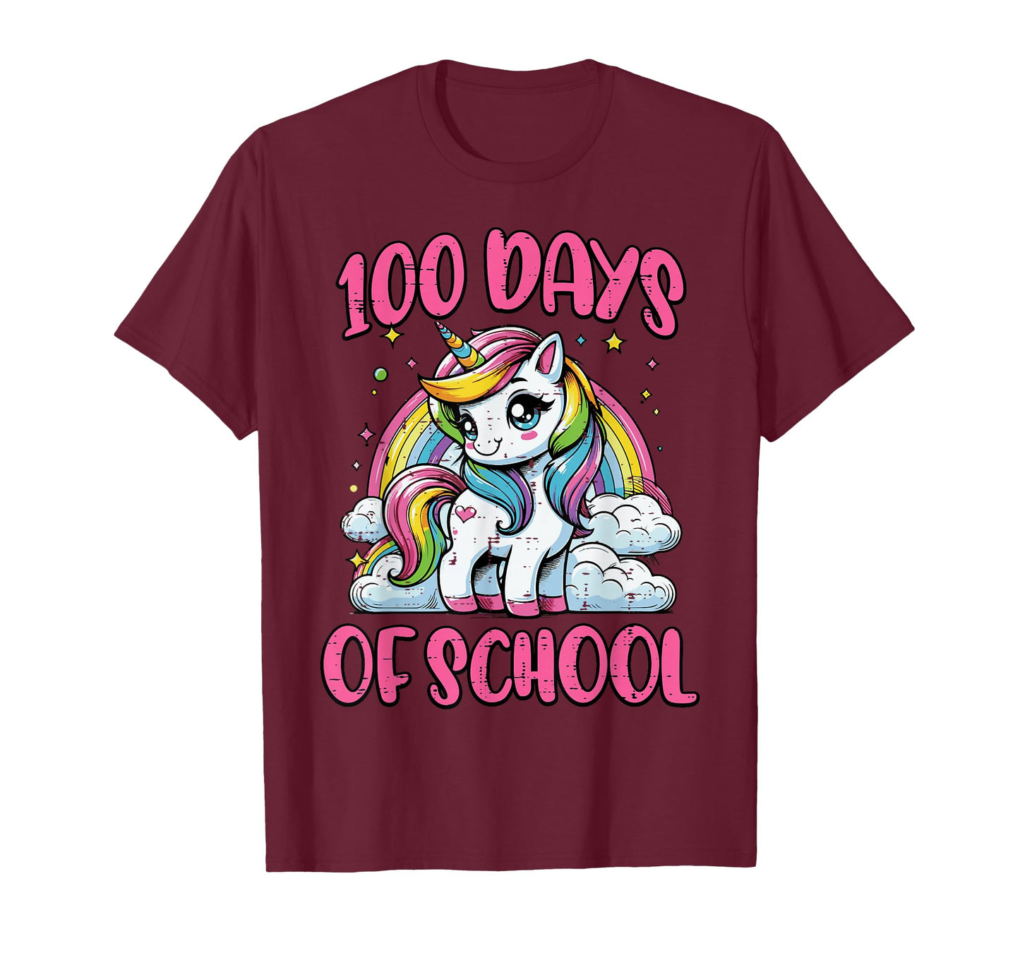 100 Days of School Unicorn Cute 100th Day Girls Kids Toddler T-Shirt