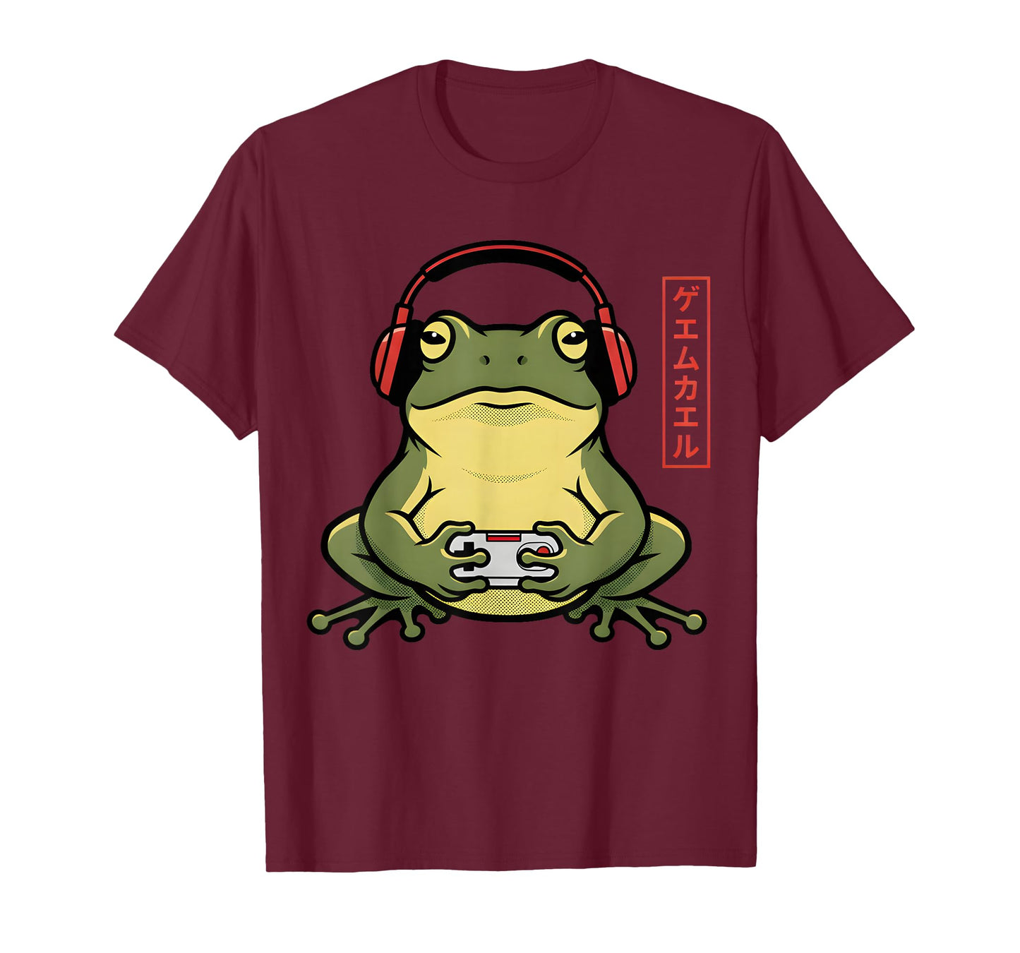 Japanese Gamer Frog Art Funny Vintage Gaming T-Shirt