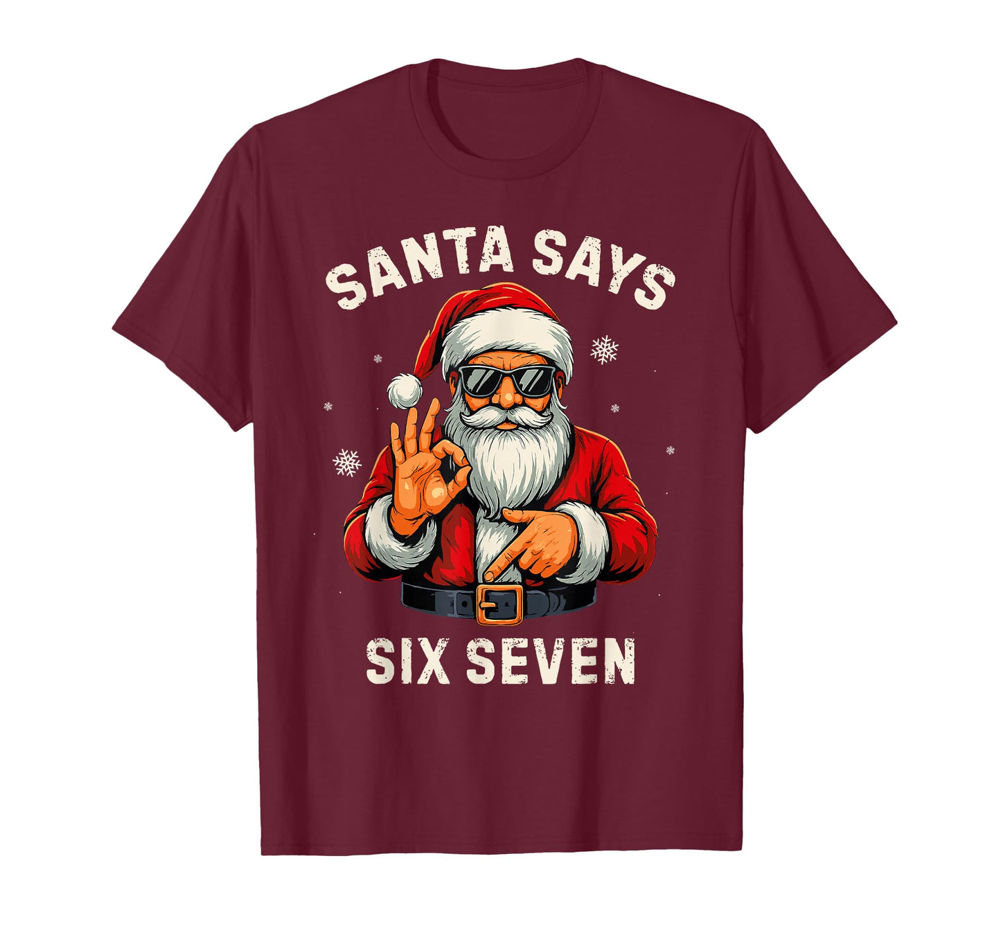 67 Christmas Santa Says Six Seven Meme Santa Boys Christmas T-Shirt