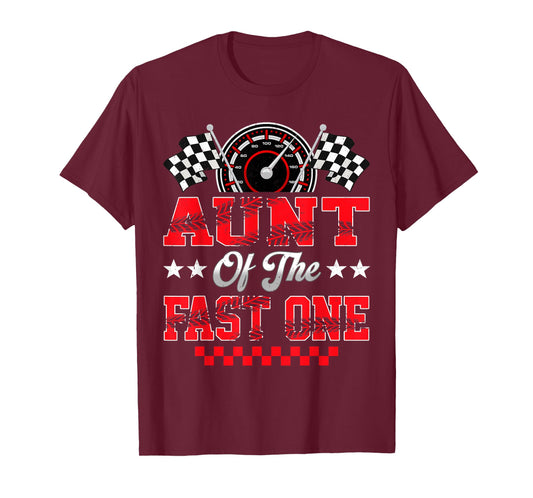 Race Car Birthday Party Aunt of The Fast One T-Shirt