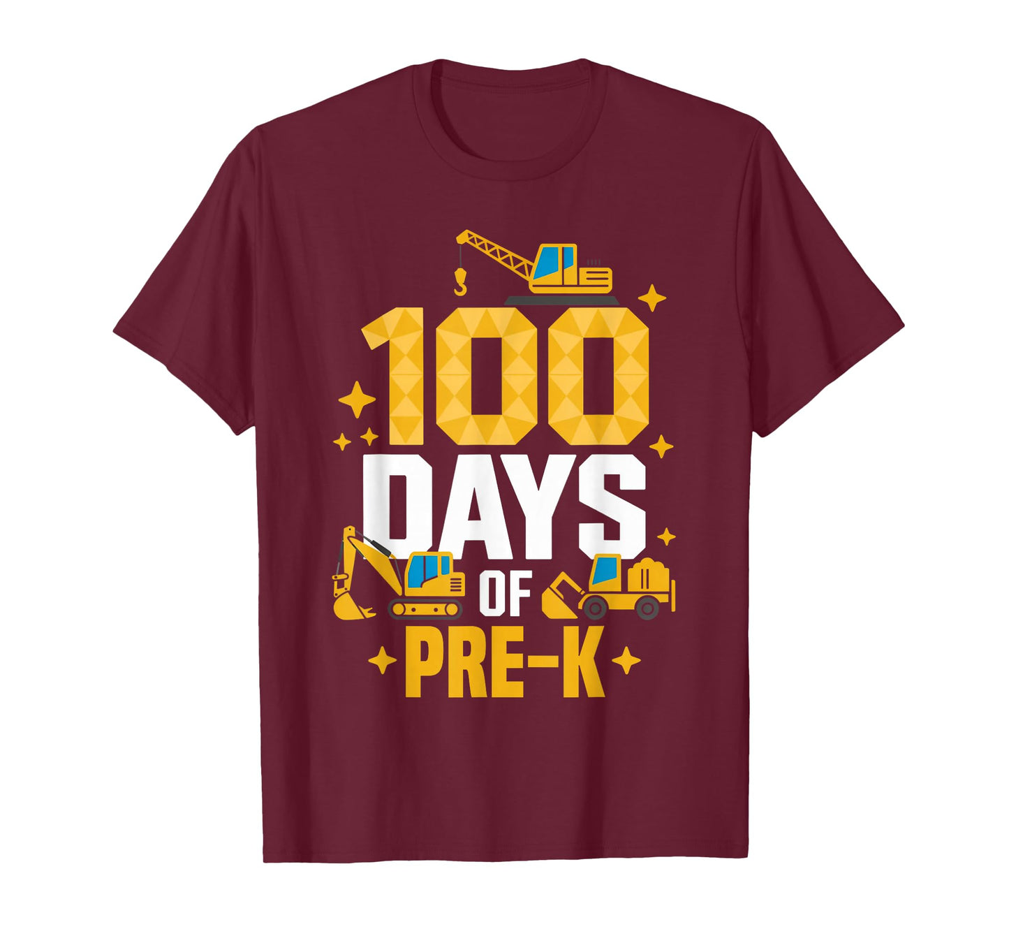 100 Days of Pre-K Toddlers Construction Vehicle Kids Boys T-Shirt