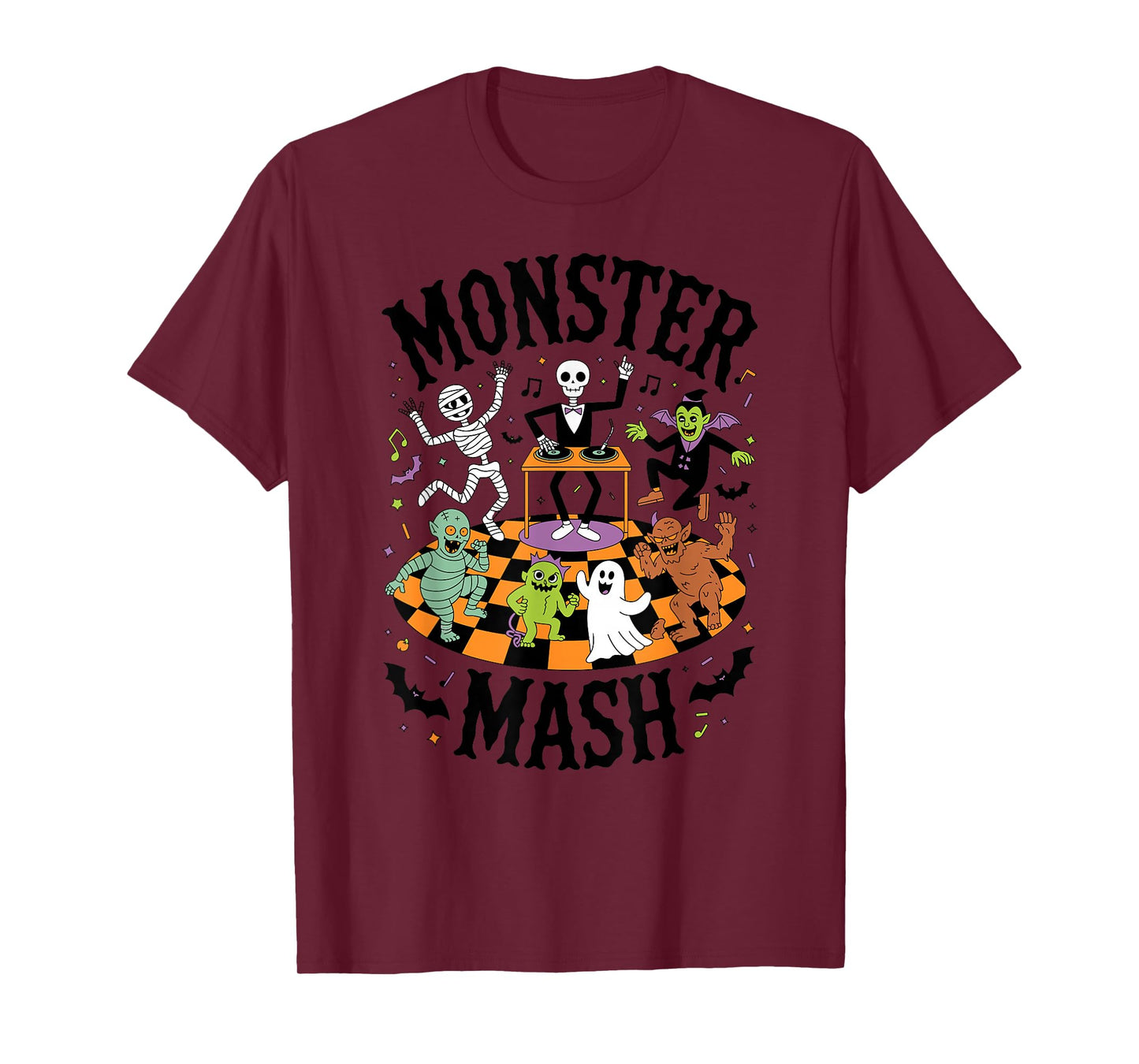 Monster Mash Halloween Party Dancing Monsters DJ Skeleton T-Shirt