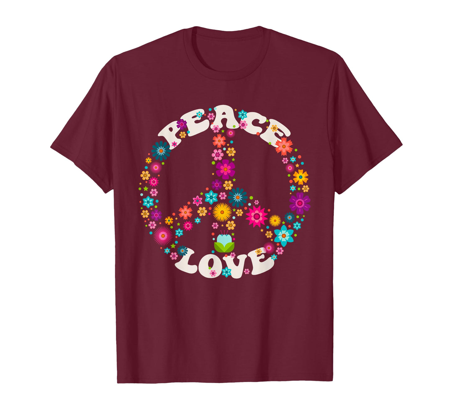 PEACE SIGN LOVE T Shirt 60s 70s Tie Dye Hippie Costume T-Shirt