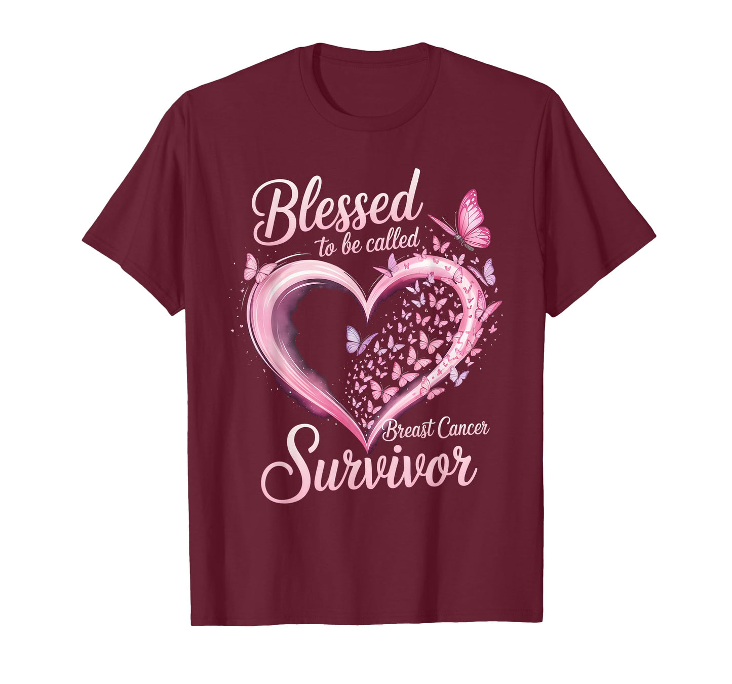 Blessed Breast Cancer Survivor Awareness Christian Women T-Shirt