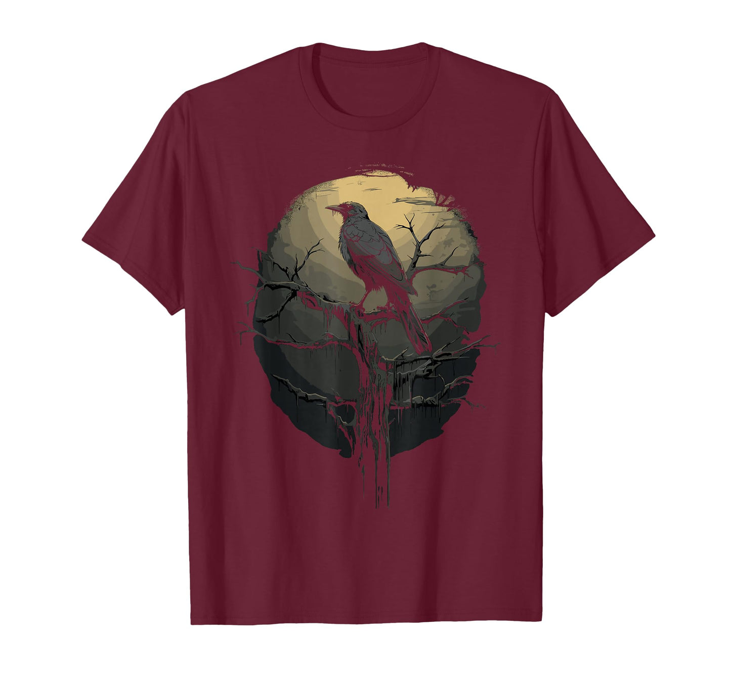 Beautiful Black Crow Raven Bird Silhouette T-Shirt