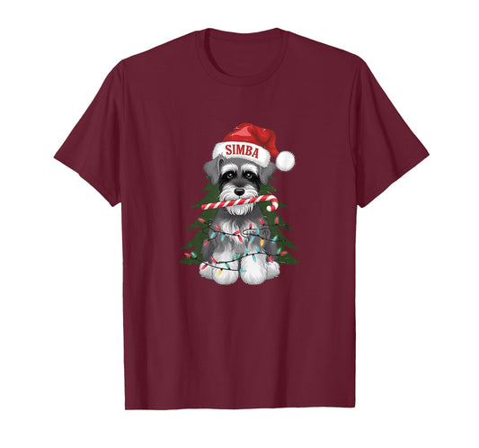 Funny Puppy Dog Christmas Holiday with Candy Cane T-Shirt