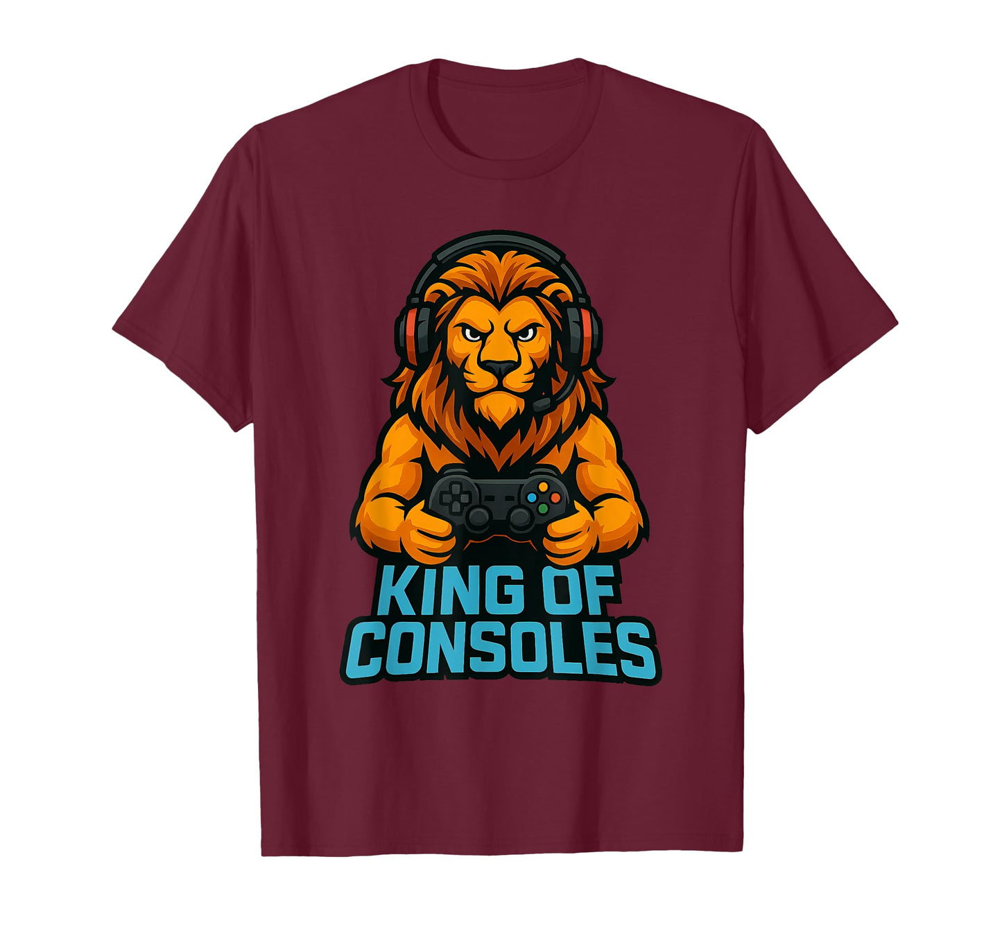 Lion Gamer Headset Controller King of Consoles Video Gaming T-Shirt