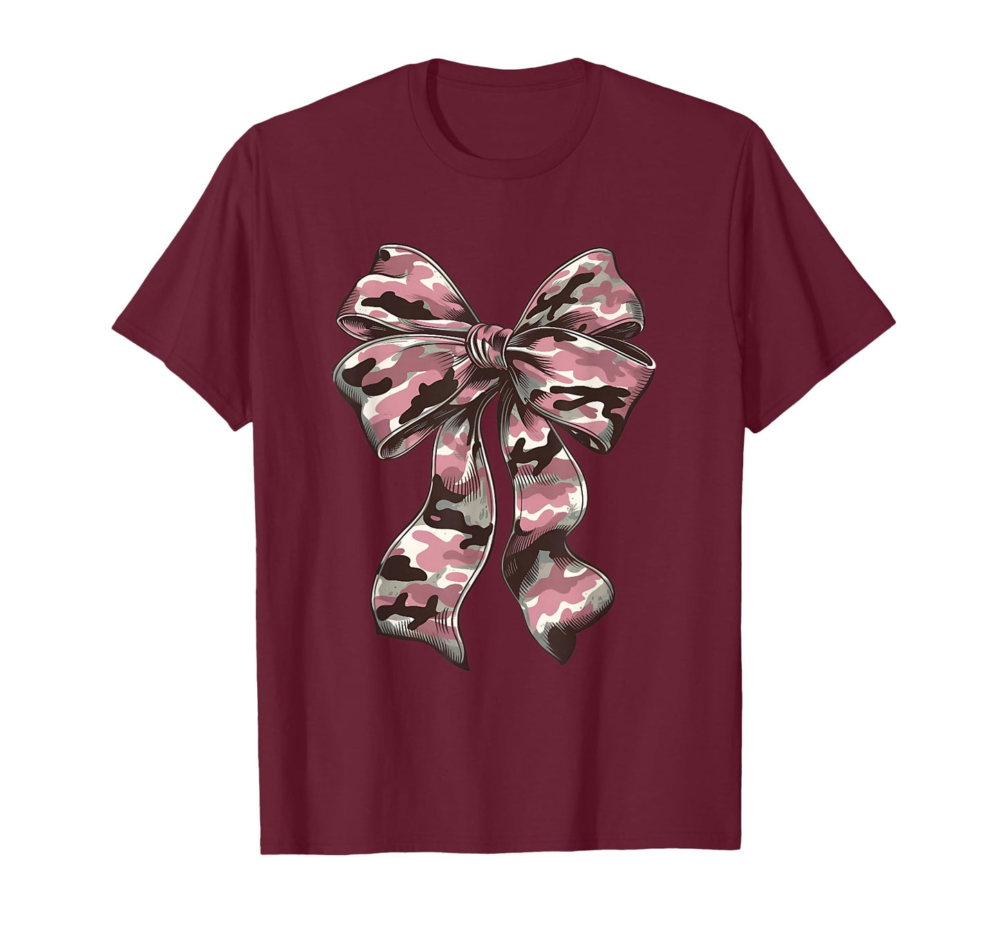 Pink Camouflage Old Camo Bow Camo Coquette Bow Hunting Women T-Shirt