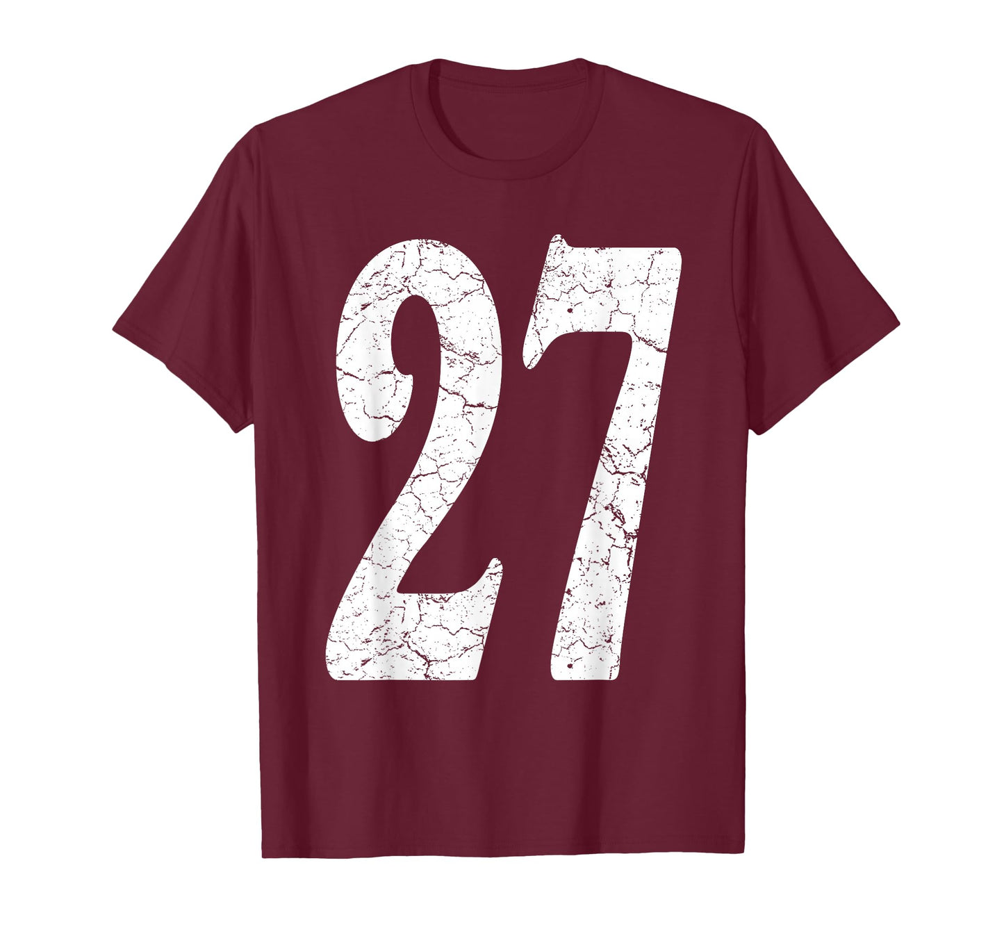 Distressed White Number 27 Jersey Uniform Player Fan T-Shirt