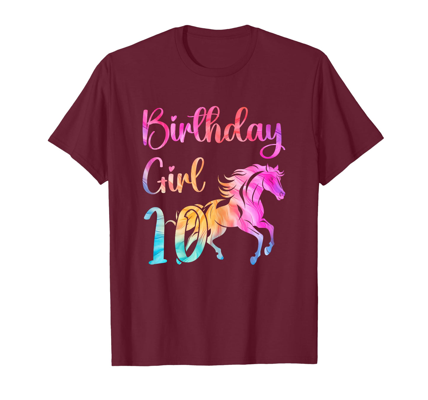 10th Birthday Horse 10 Year Old Girl Birthday Horse Lovers T-Shirt