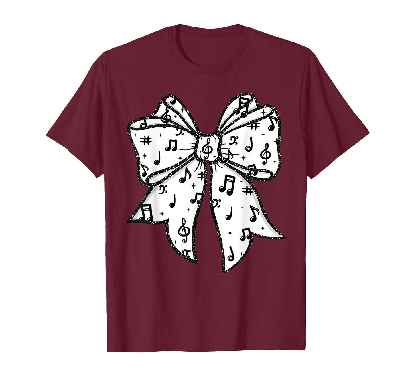 Music Notes Coquette Bow Music Teacher School Musician Band T-Shirt