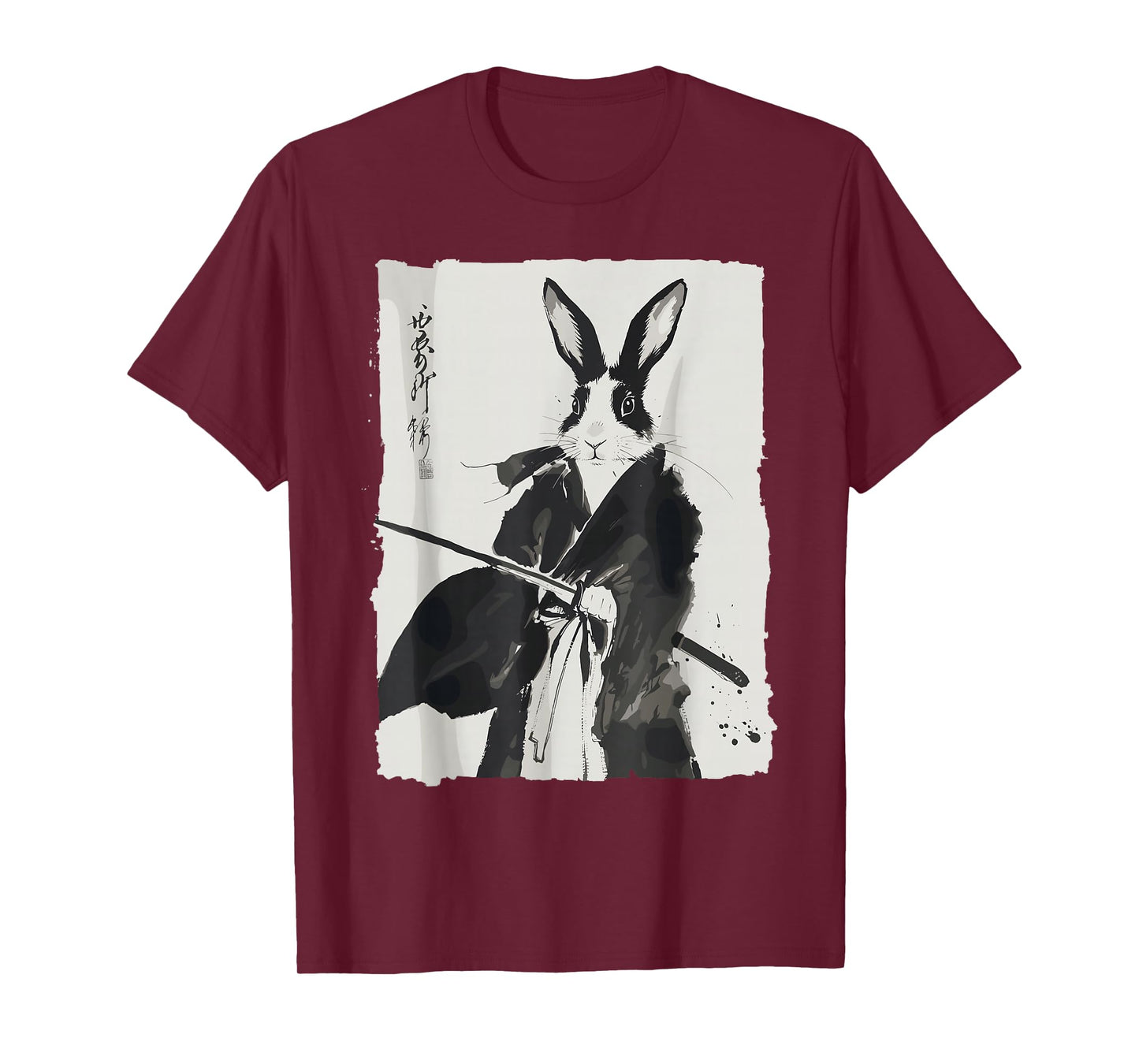 Samurai Bunny Shirts for Women Men Vintage Graphic Japanese T-Shirt