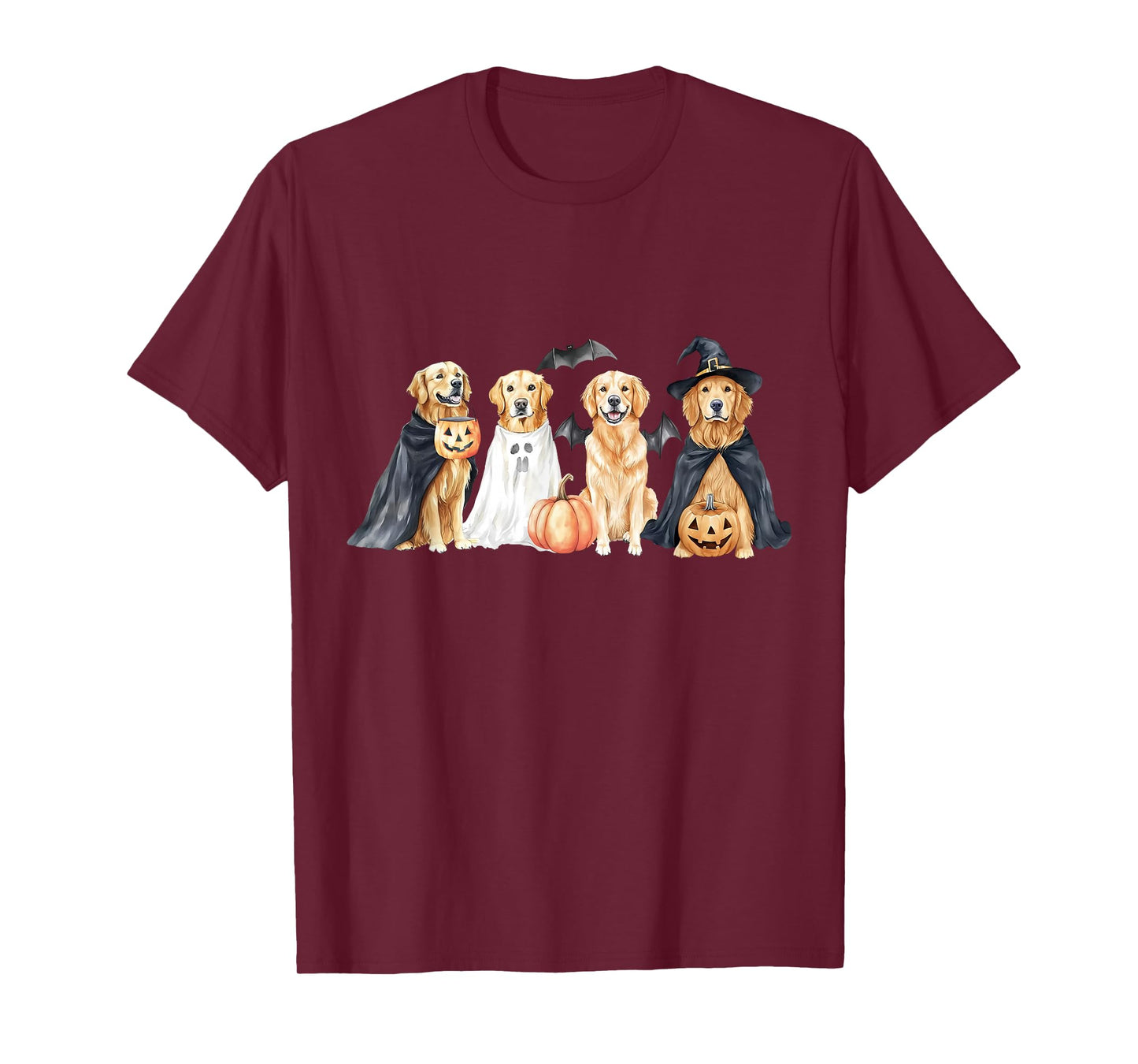 Golden Retriever Dogs Ghost Boo Witch Costume Halloween T-Shirt