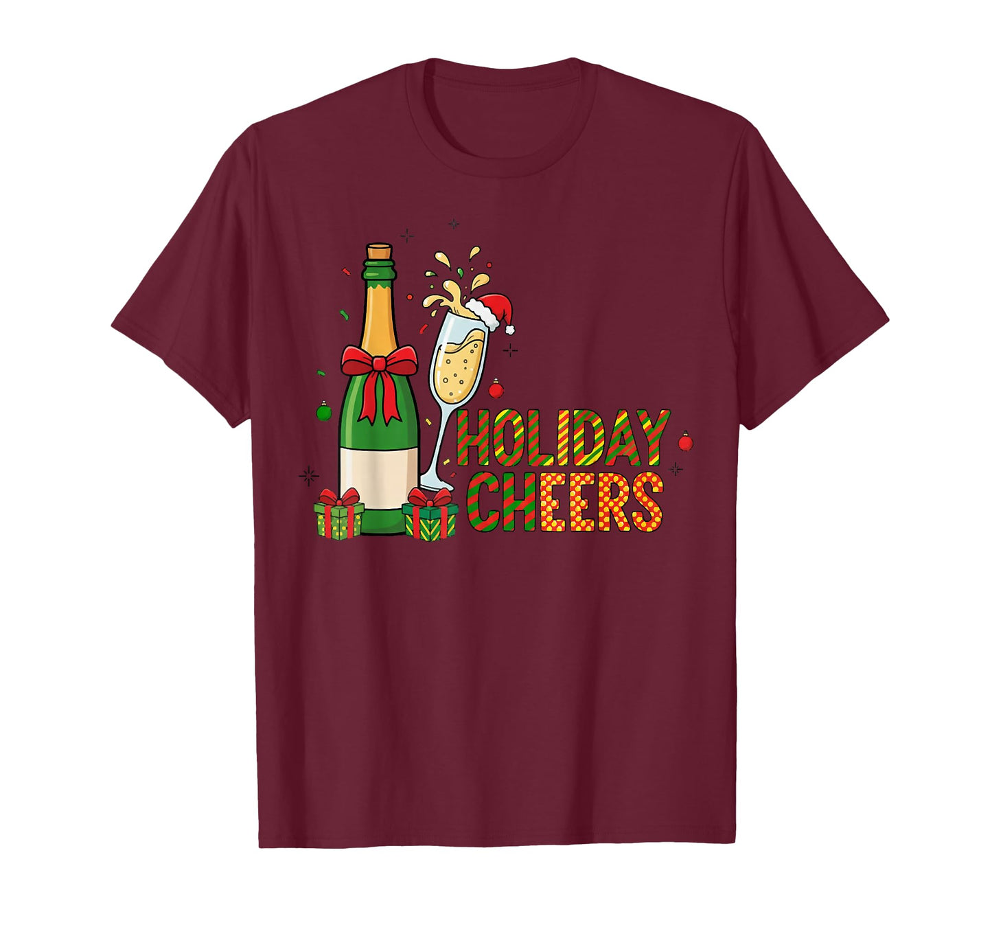 Christmas Holiday Cheers, Christmas Champagne, Drink Lover T-Shirt