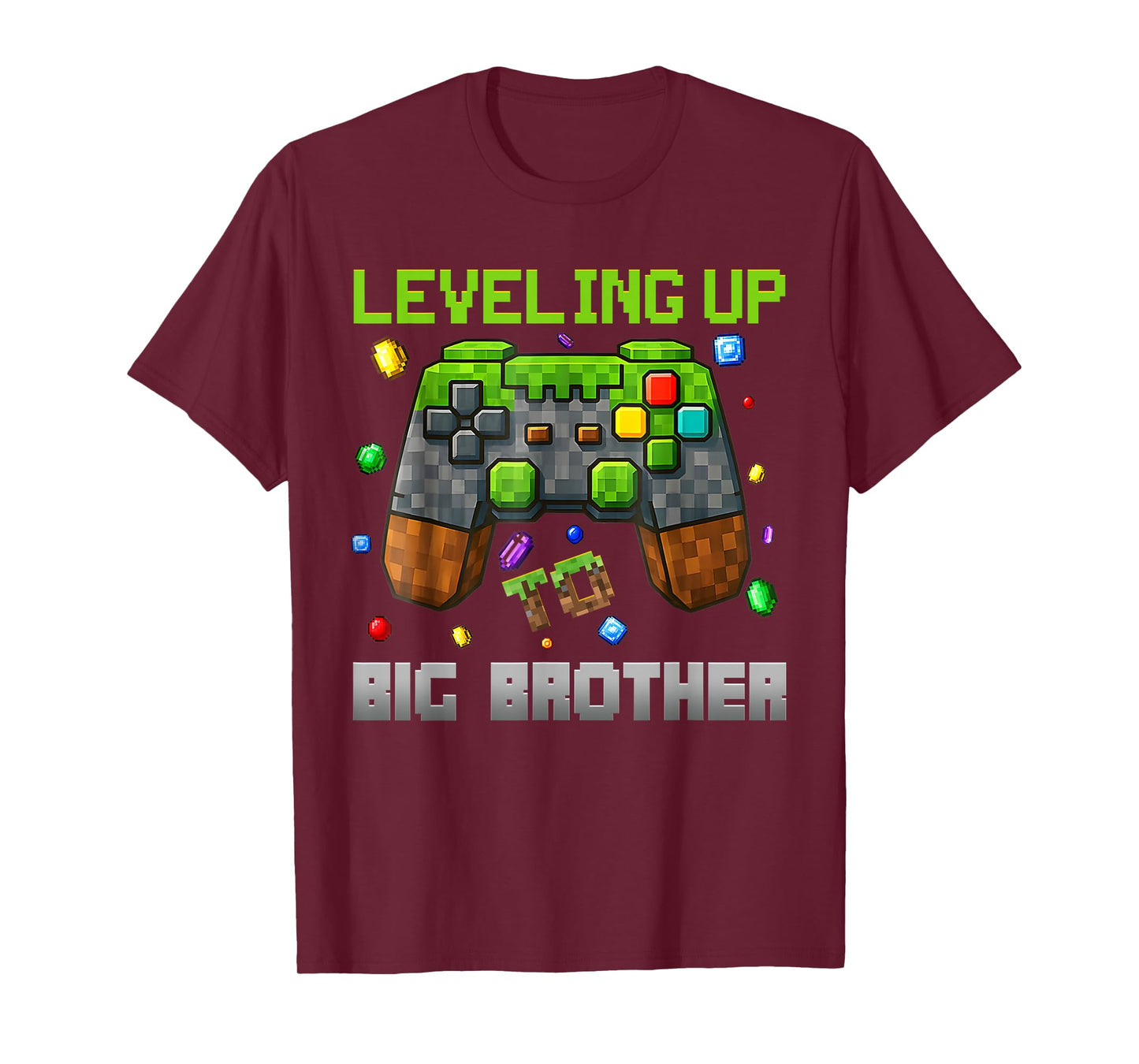 Leveling Up To Big Brother Shirt Funny Gamer Pixel T-Shirt