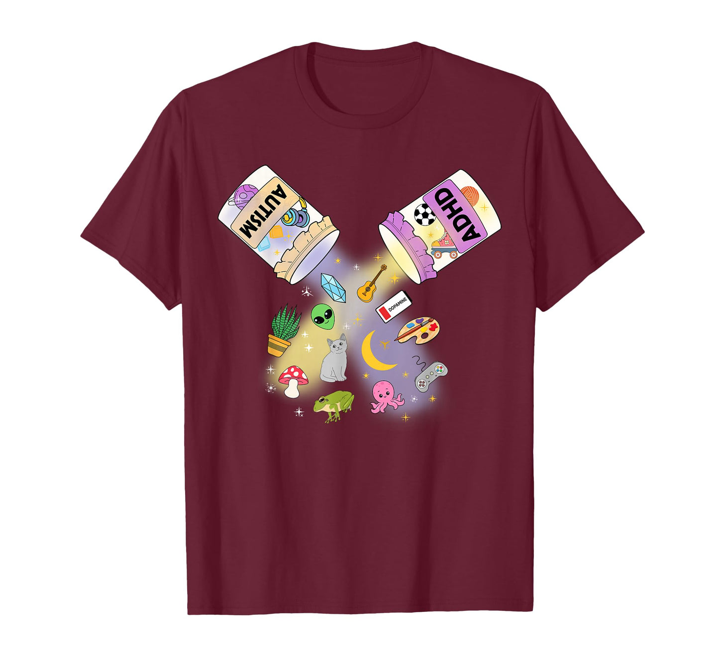 Funny AuDHD Neurodiversity Autism ADHD Fusion Men Women Kids T-Shirt