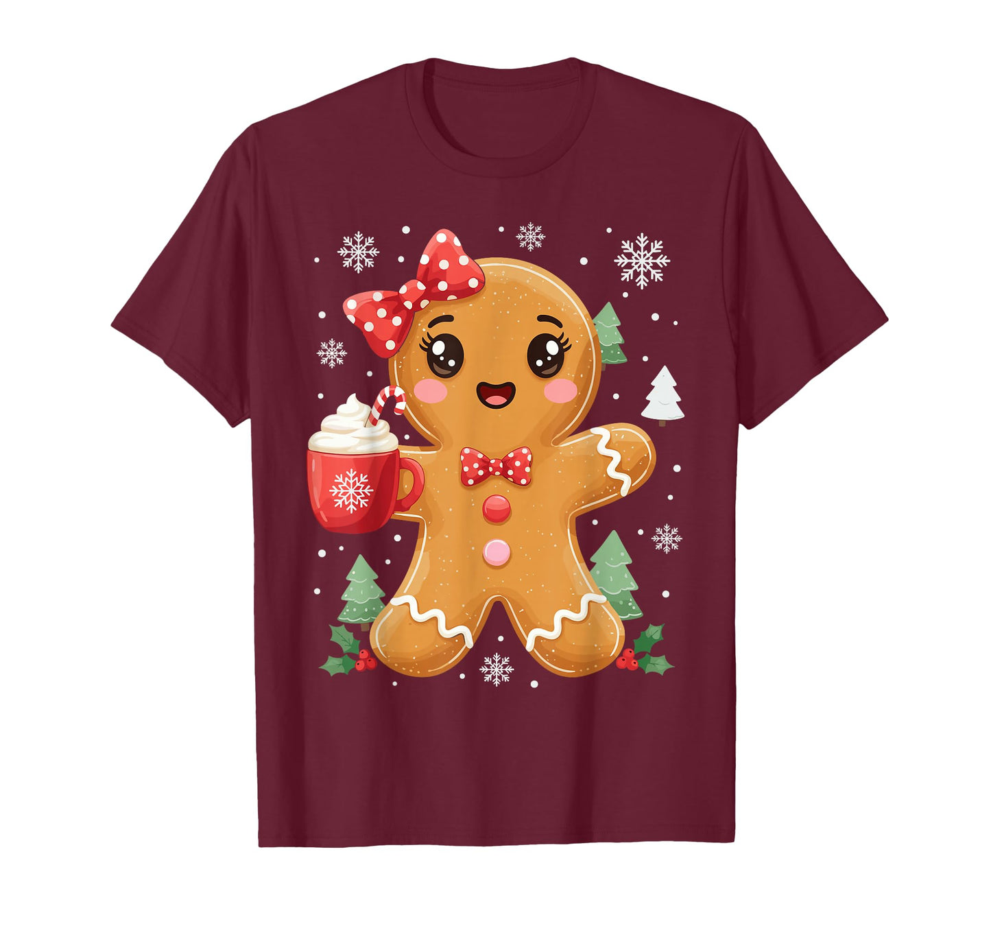 Cute Gingerbread Christmas Snow Xmas for Men Women Kids Cute T-Shirt