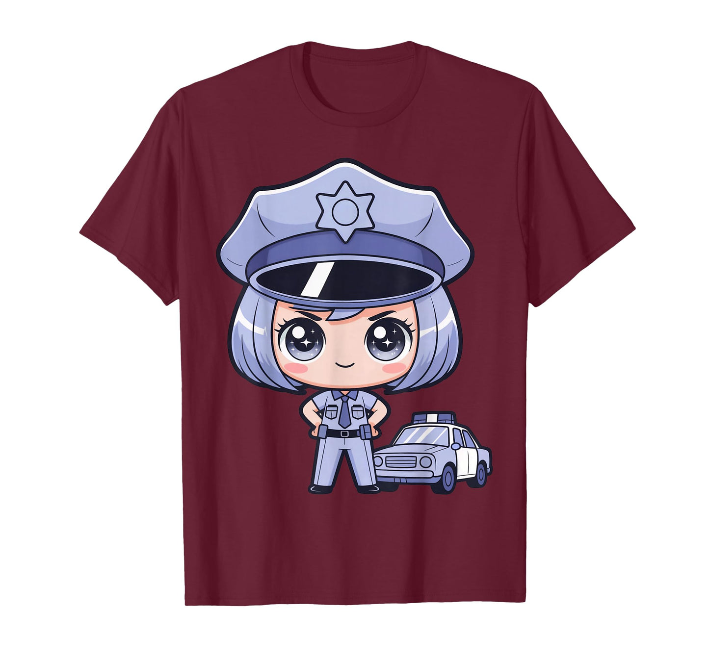 Cute Police Officer Chibi Girl at Police and Law Enforcement T-Shirt