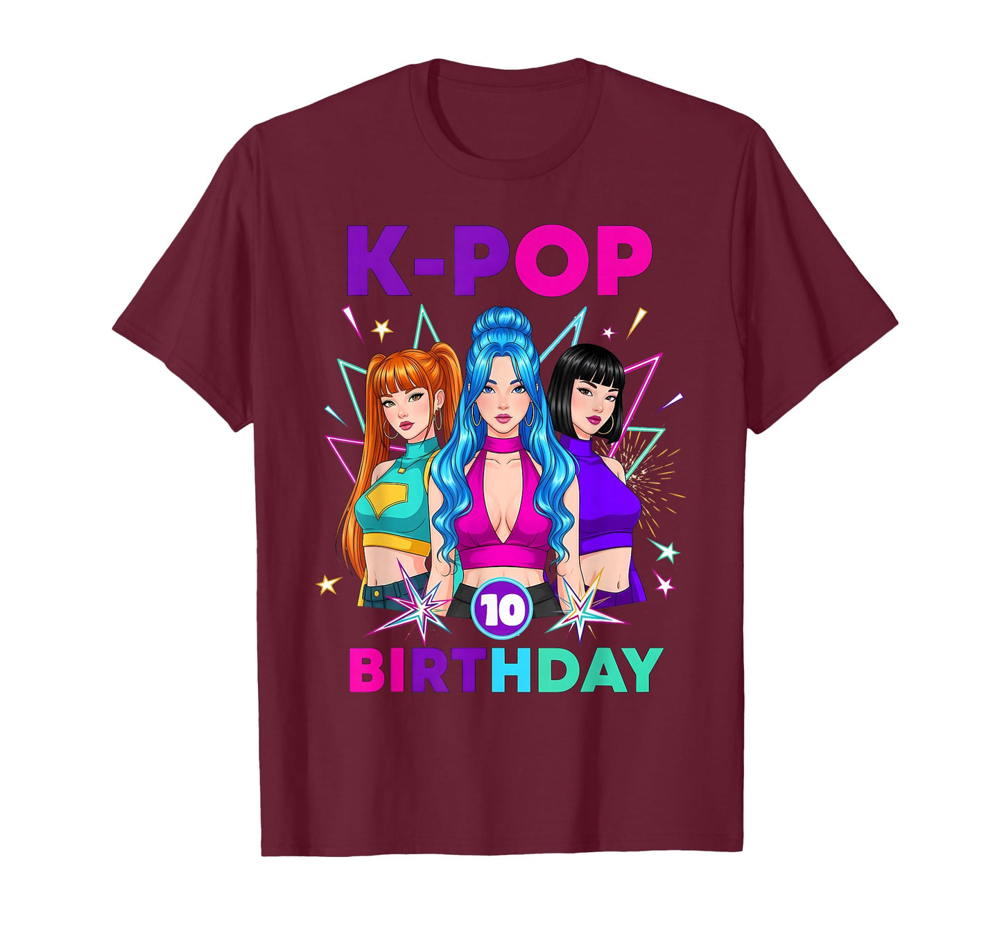 10 Years Old Birthday K Pop Kids 10th Birthday Girls K-pop T-Shirt