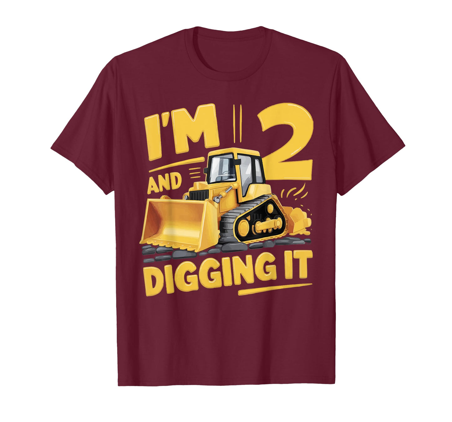 Construction Truck 2th Birthday 2 Years Old Digger Builder T-Shirt