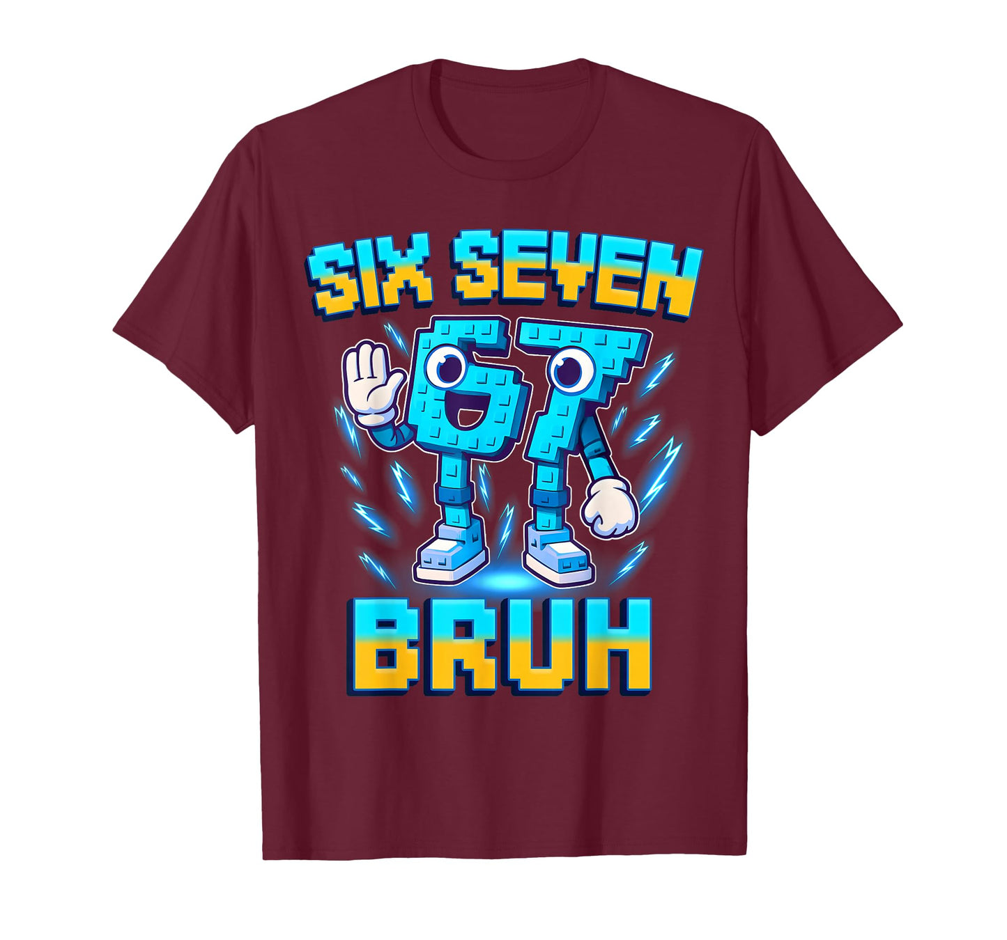 Six Seven Bruh Italian Brainrot Funny 67 Kids Gaming Meme T-Shirt