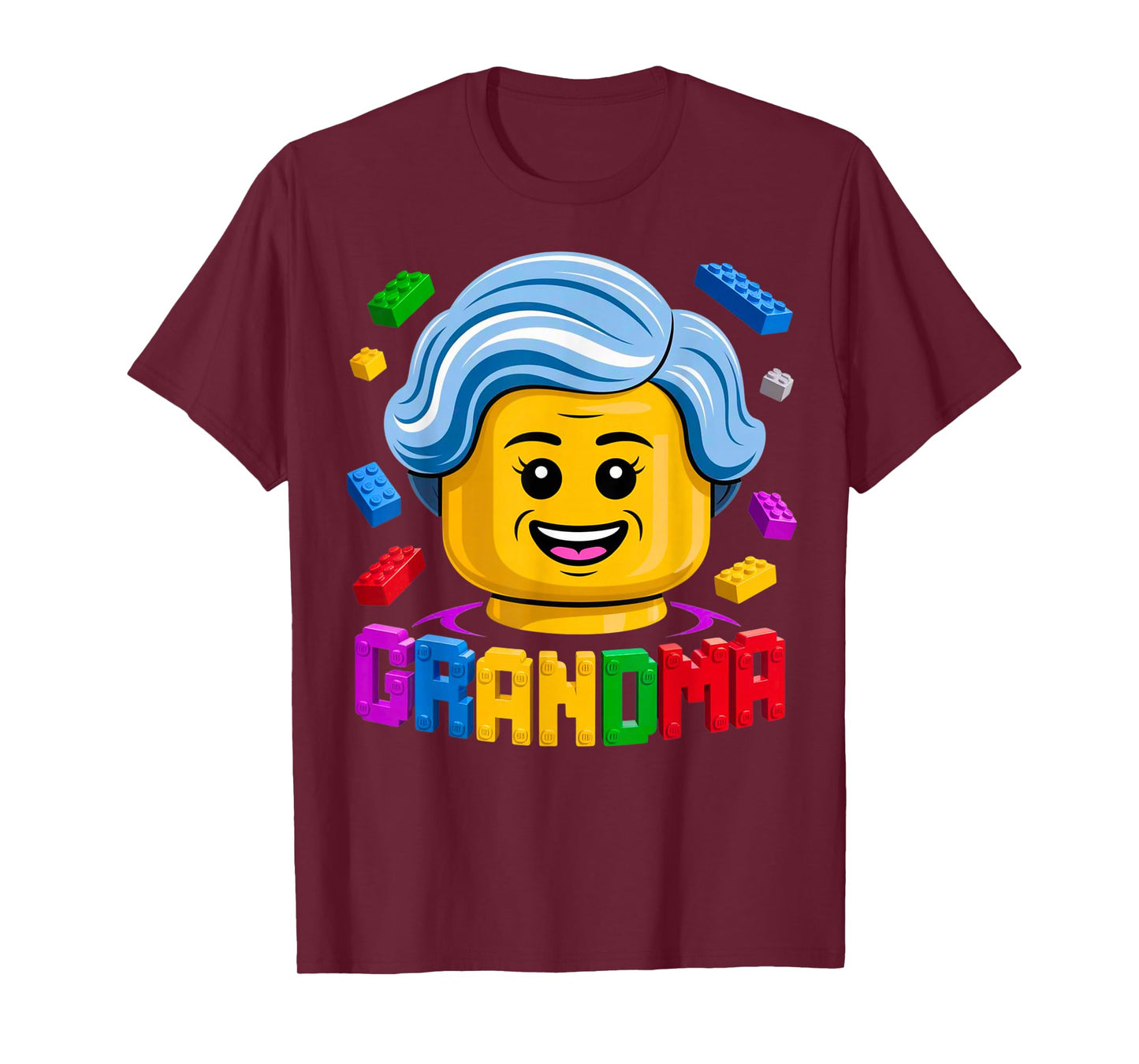 Family Grandma Master Builder Building Brick Blocks Kids T-Shirt
