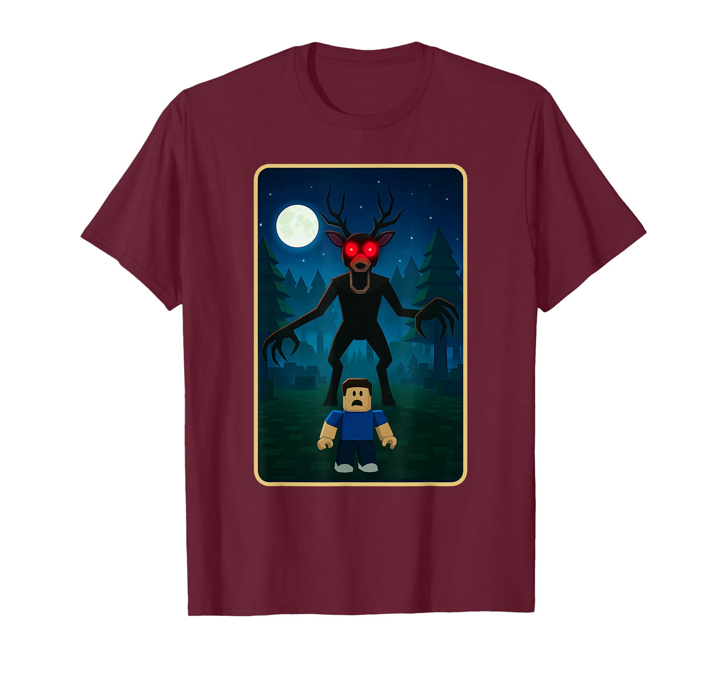 Scary Deer 99 Nights Halloween Gamer in The Forest Kids Meme T-Shirt