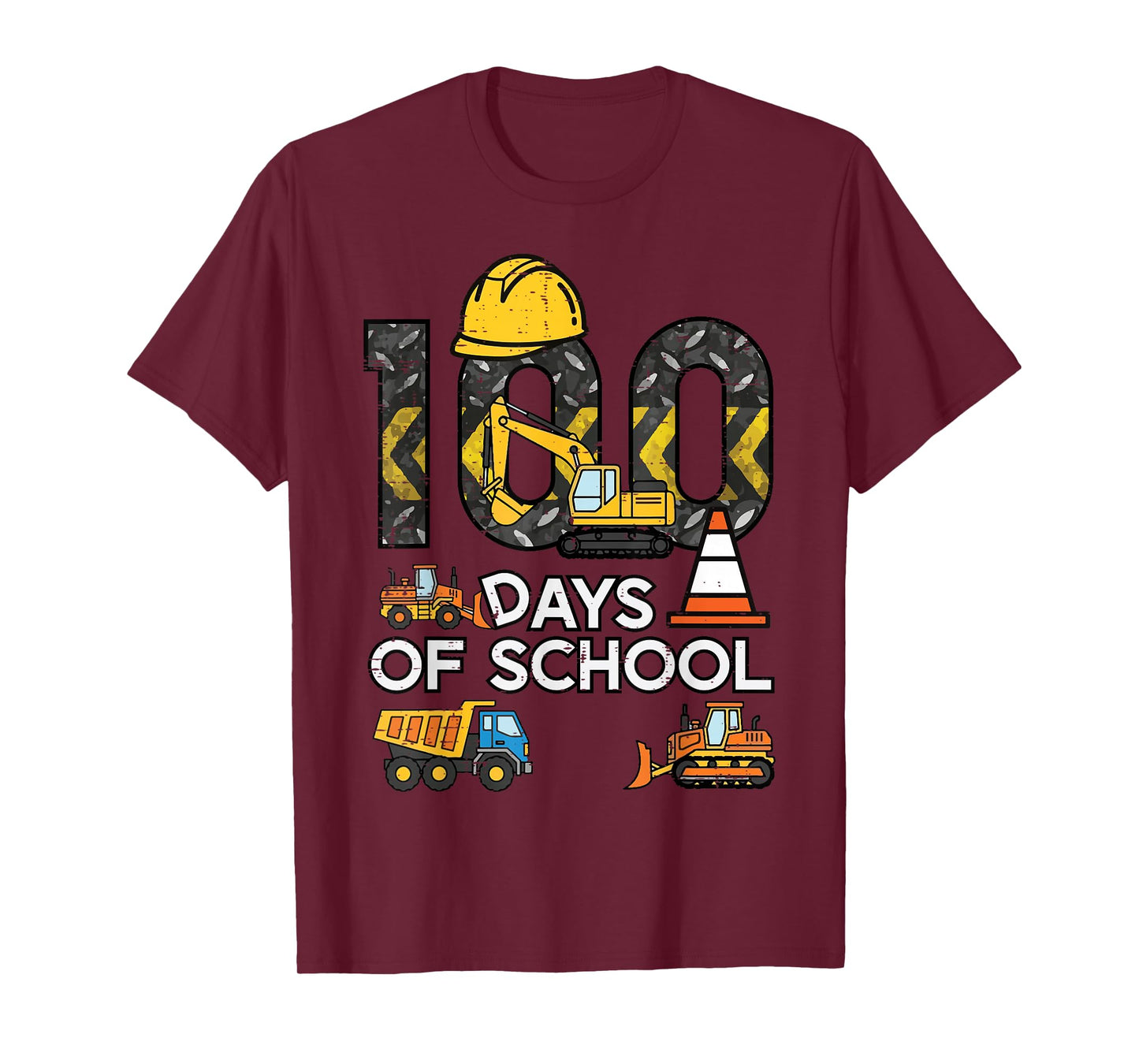100 Days of School Excavator 100th Day Construction Boy Kids T-Shirt