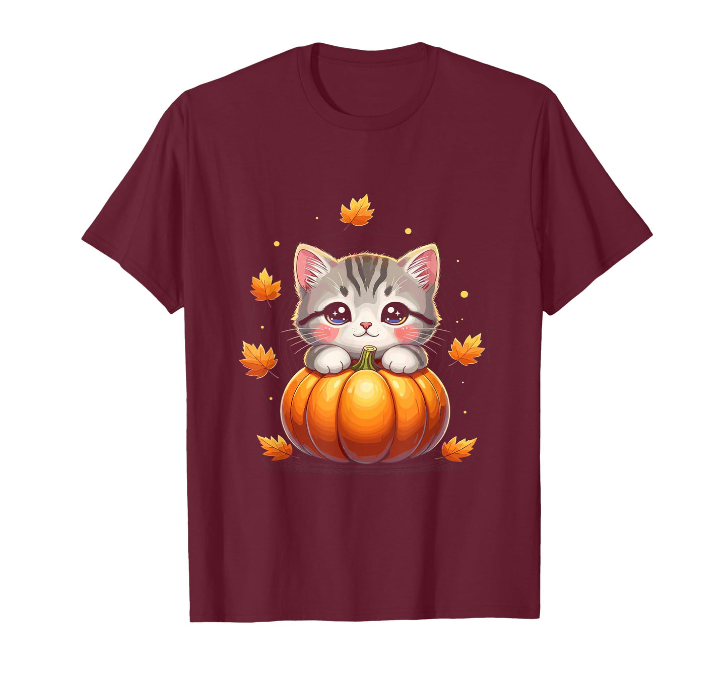 Pumpkin Shirts for Women Cat Costume Men Autumn Fall Kids T-Shirt