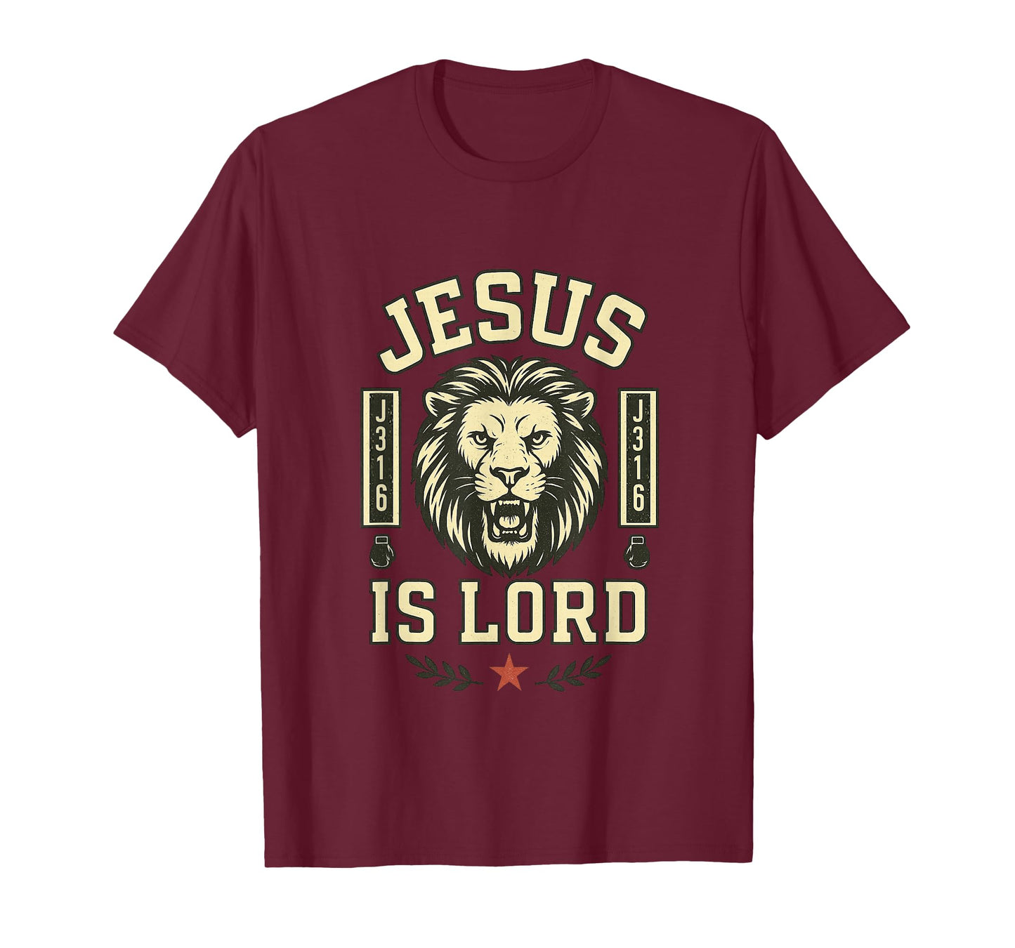 Muay Thai Christian Design Jesus is Lord J316 Lion Art T-Shirt