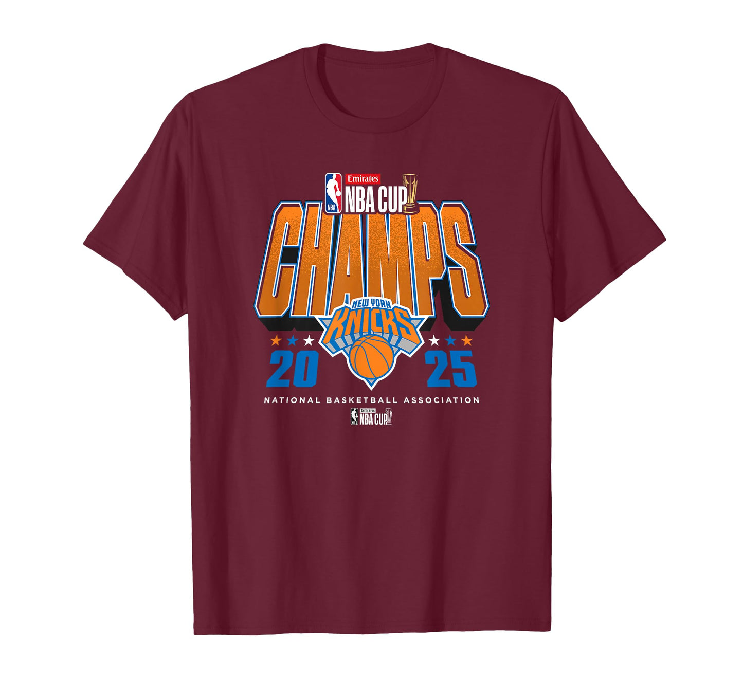 NBA Official Emirates Cup 2025 Champs New York Knicks T-Shirt