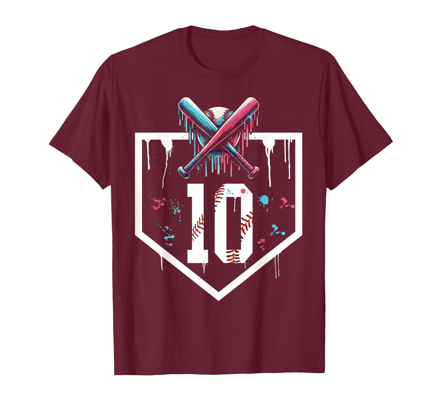 Baseball 10th Birthday Home Plate Boy Youth Ten 10 Year Old T-Shirt