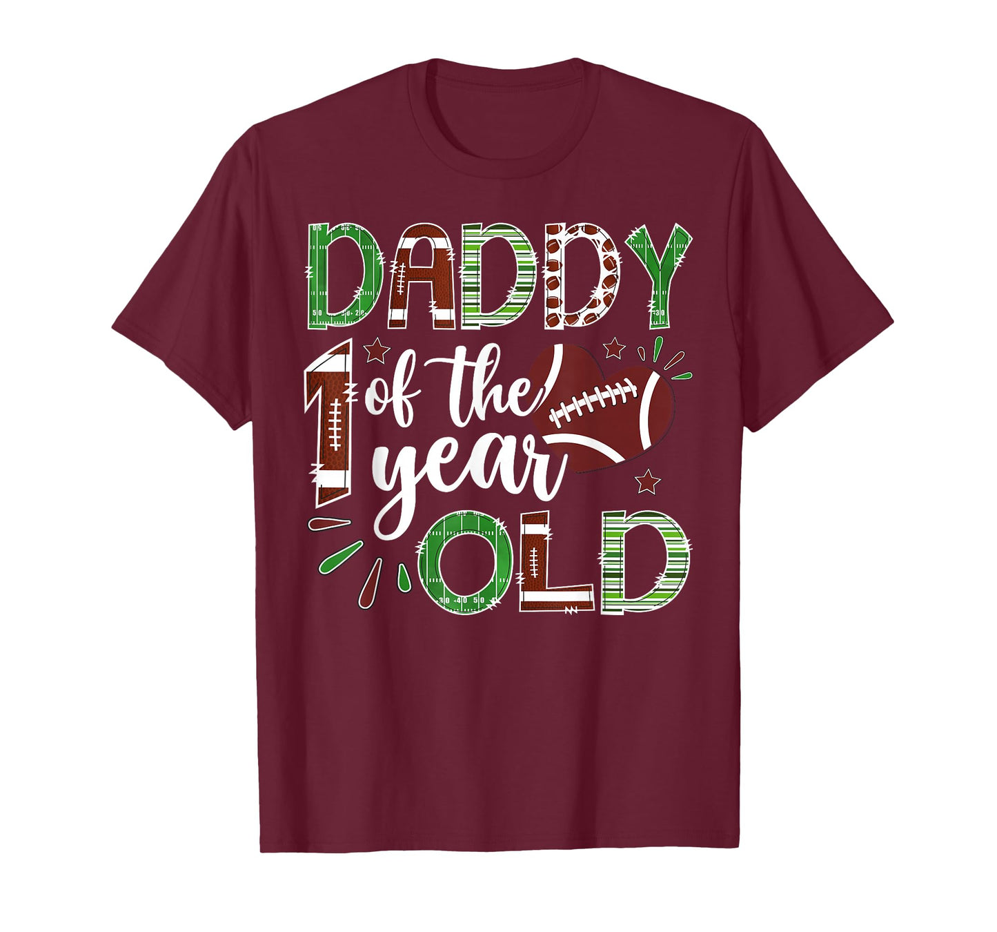 Daddy of The 1 Year Old Football First Birthday Boy Matching T-Shirt