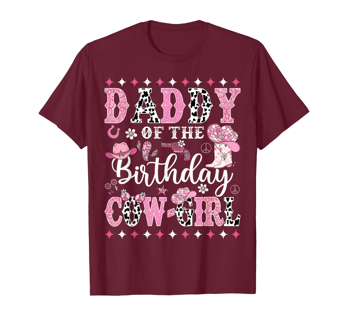 Cowgirl Birthday Matching Family Daddy Of The Birthday CowGirl Rodeo Black Unisex T-Shirt