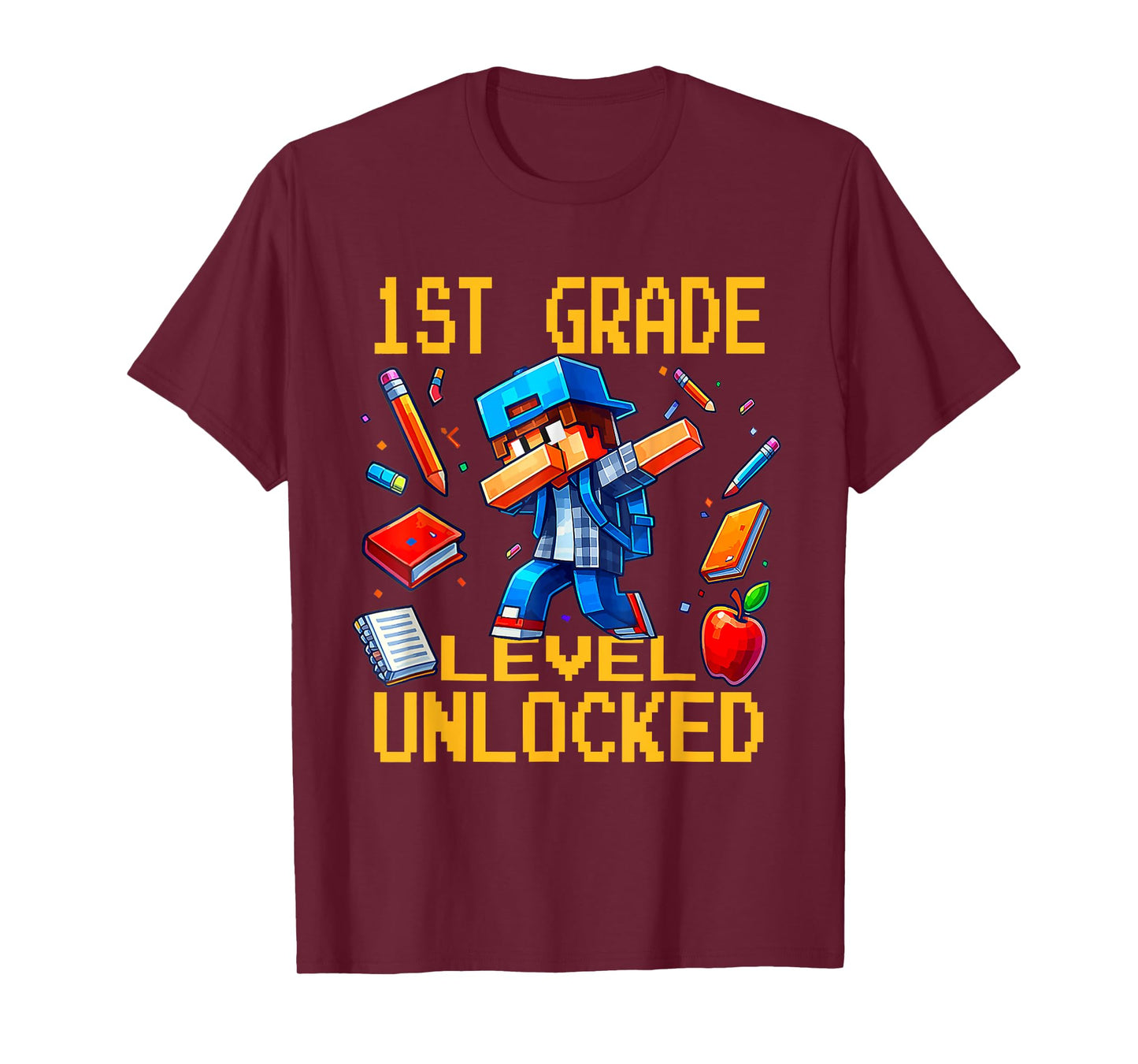 First Grade Level Unlocked Dabbing Gamer Back to School T-Shirt