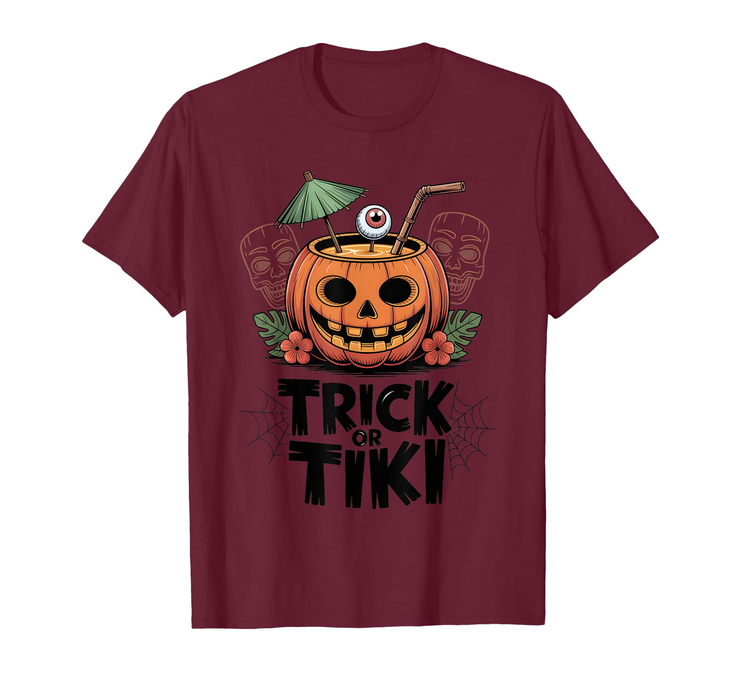Trick or Tiki Funny Halloween Cocktail Party T-Shirt