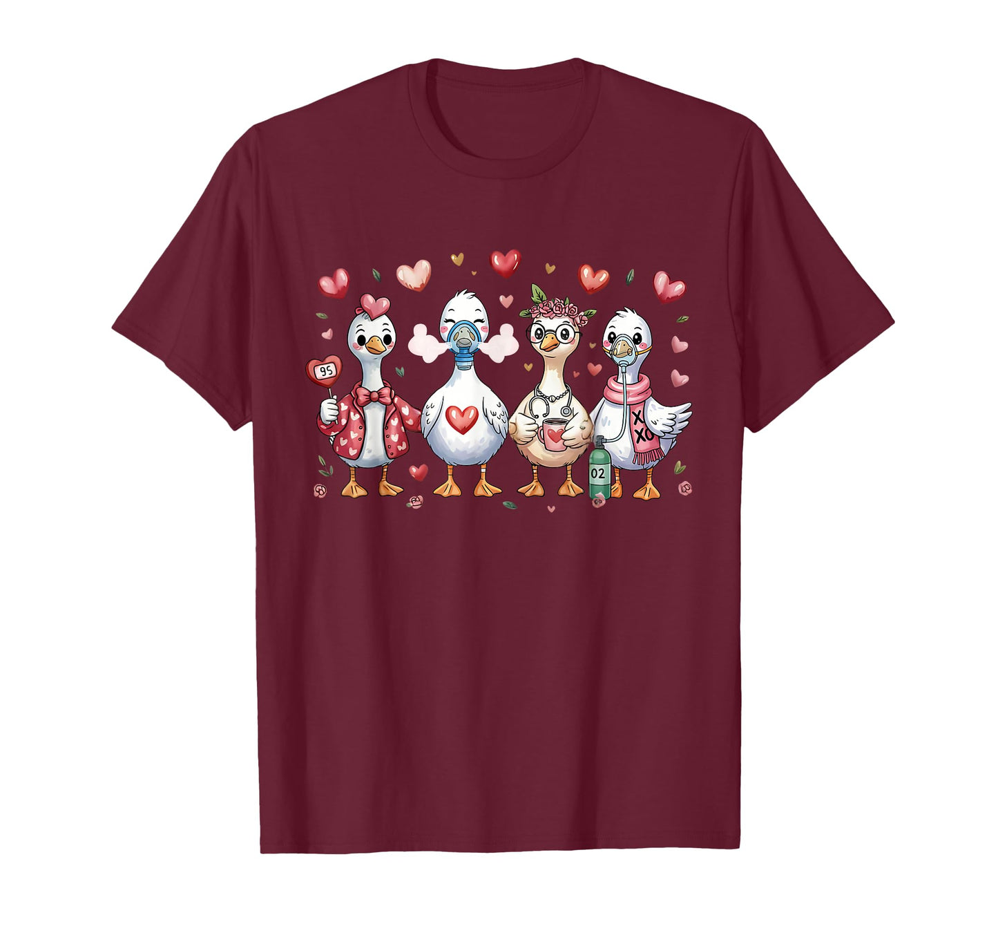 Lung Squad Respiratory Therapist Silly Goose Valentine RT T-Shirt