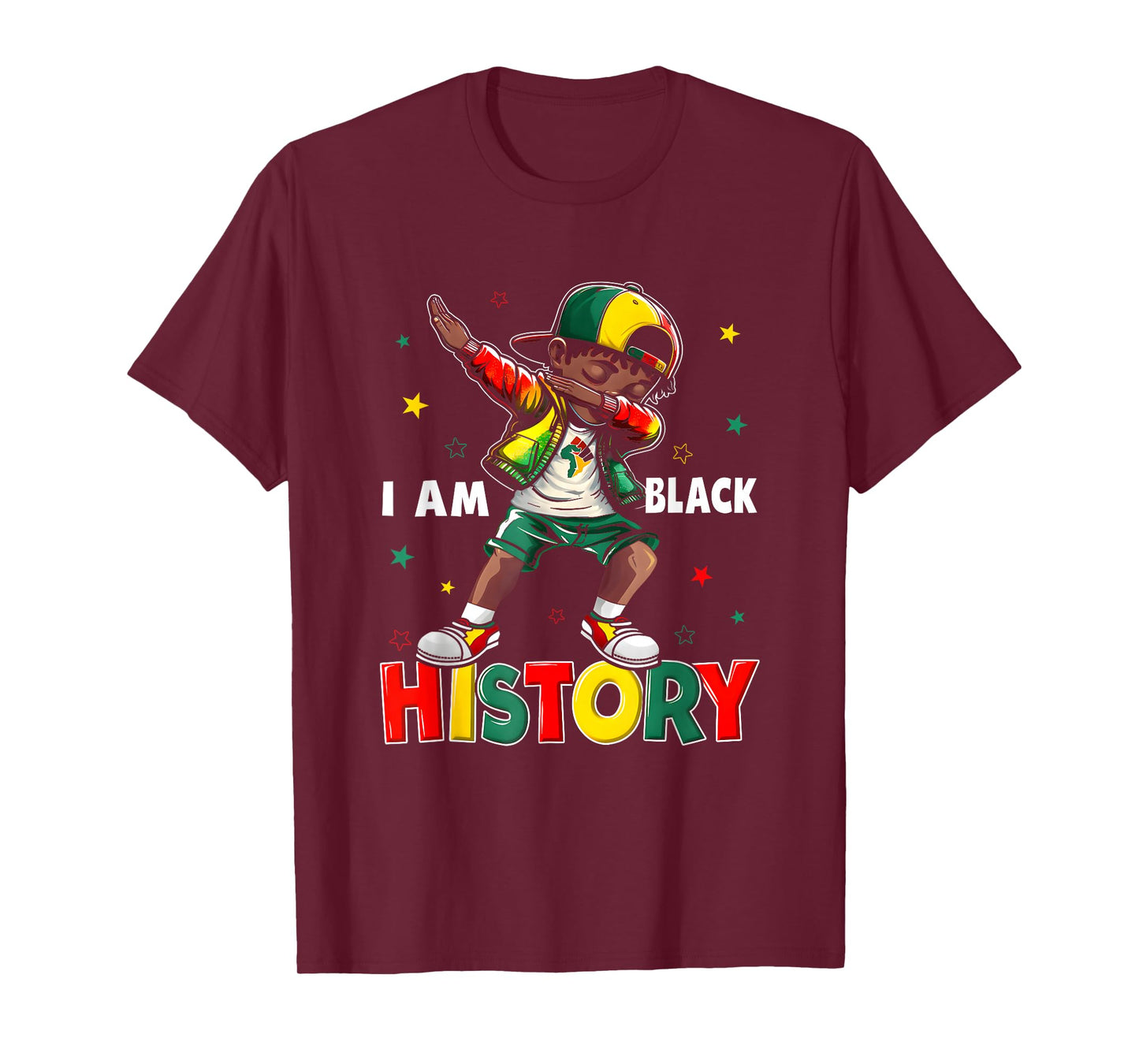 I Am Black History Month African American Dabbing Boys Kids T-Shirt