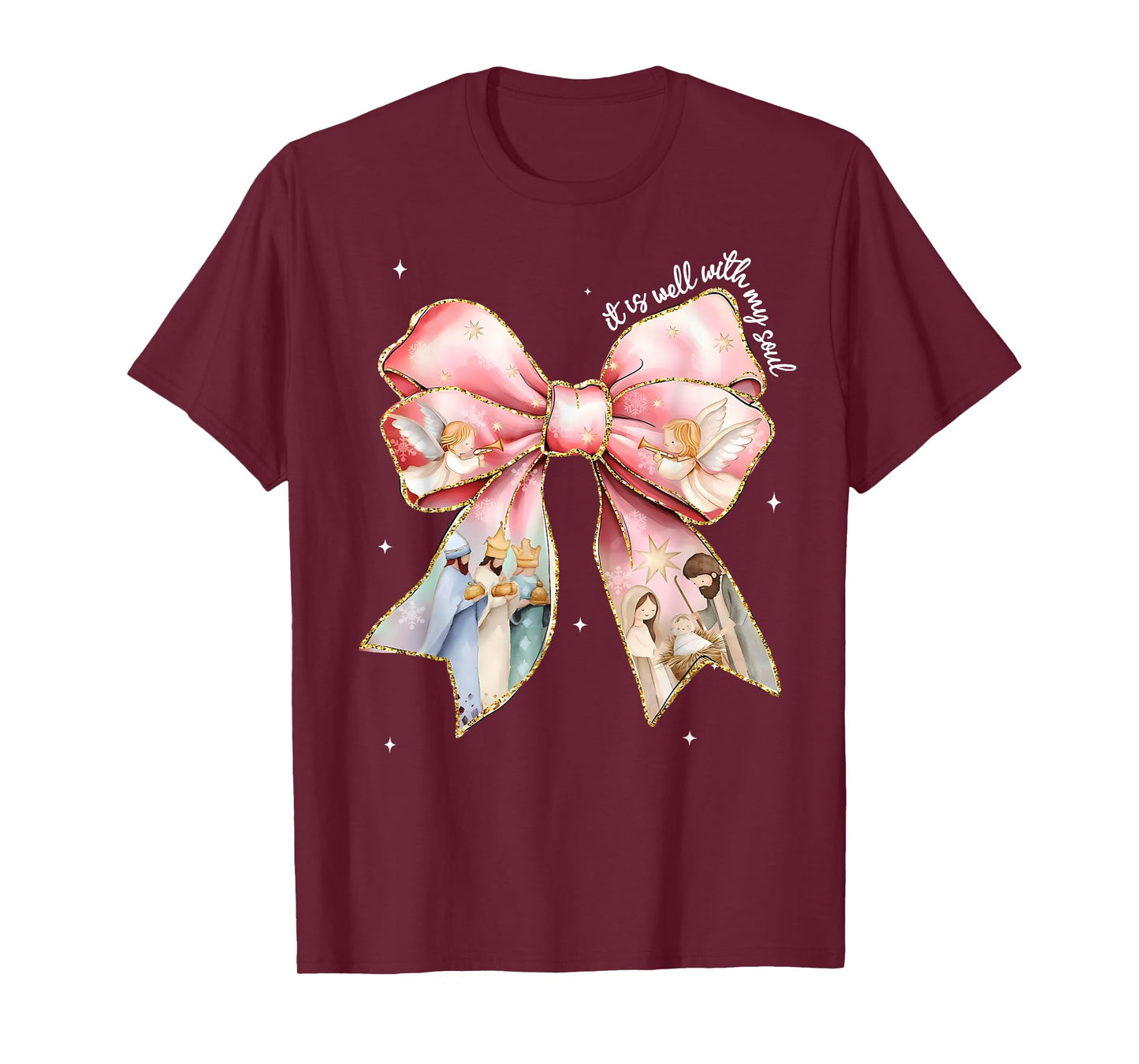 It is Well with My Soul Bow Nativity Scene Baby Jesus Faith T-Shirt