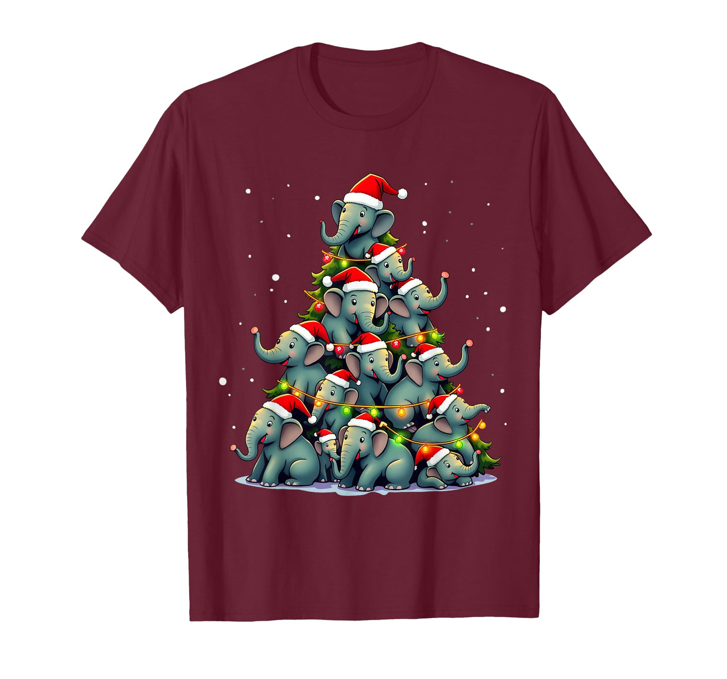 Elephant Christmas Tree Funny Jumbo Holiday Cute Elephant T-Shirt