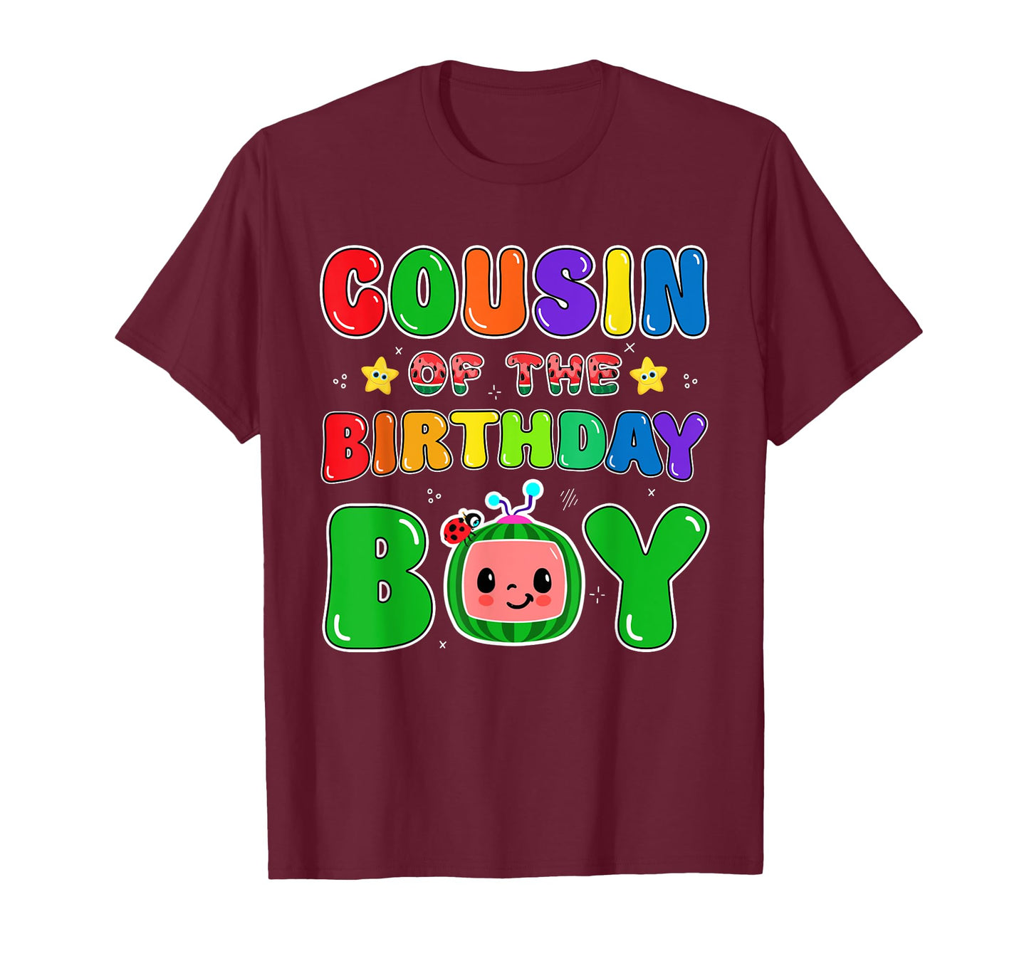 Cousin of The Birthday Boy Funny Melon Family Party Matching T-Shirt