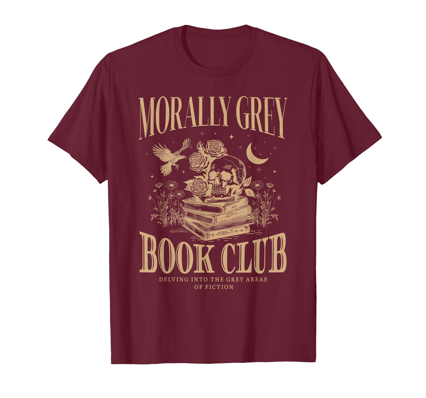 Morally Grey Book Club Skeleton Funny Books Lover Bookworm T-Shirt