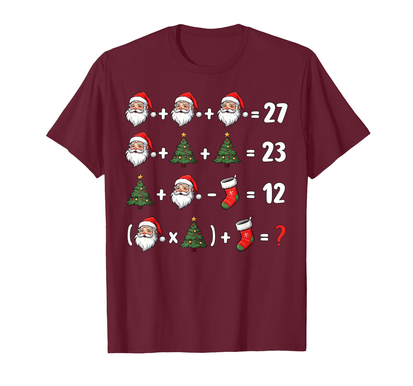 Funny 67 Six Seven Santa Tree Math Teacher Christmas Xmas T-Shirt