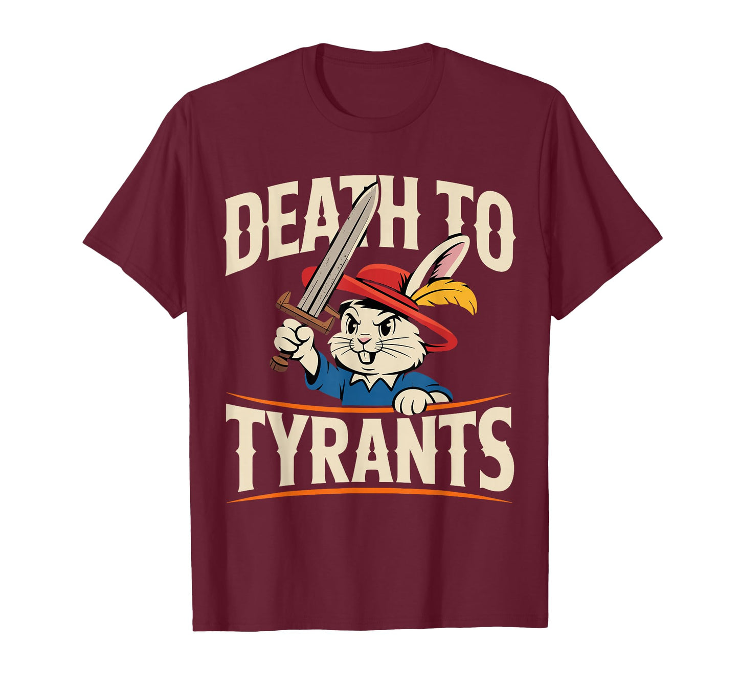 Retro Rabbit Meme Death To Tyrants Funny T-Shirt