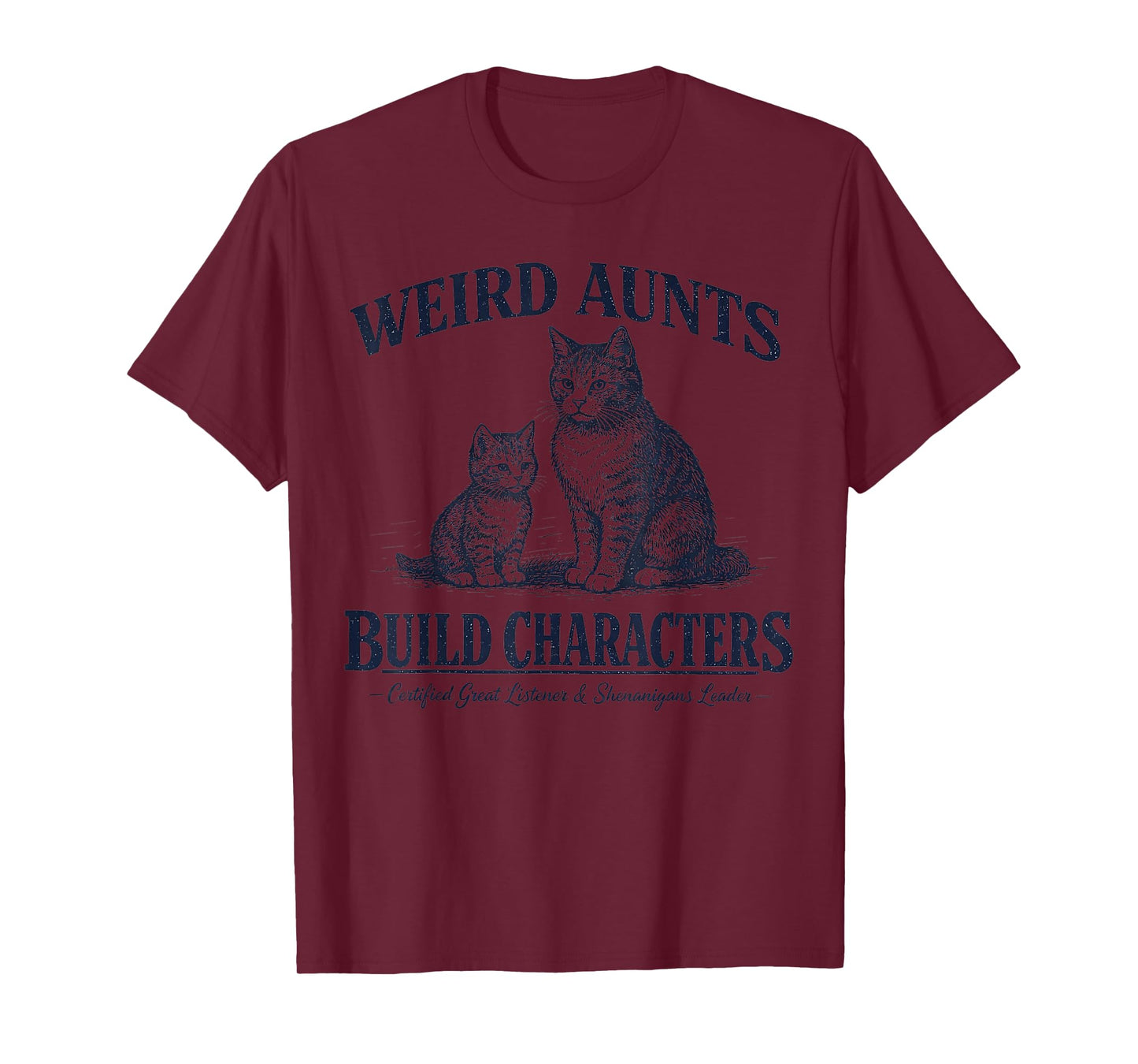 Weird Aunts Build Characters Funny Vintage Cats T-Shirt